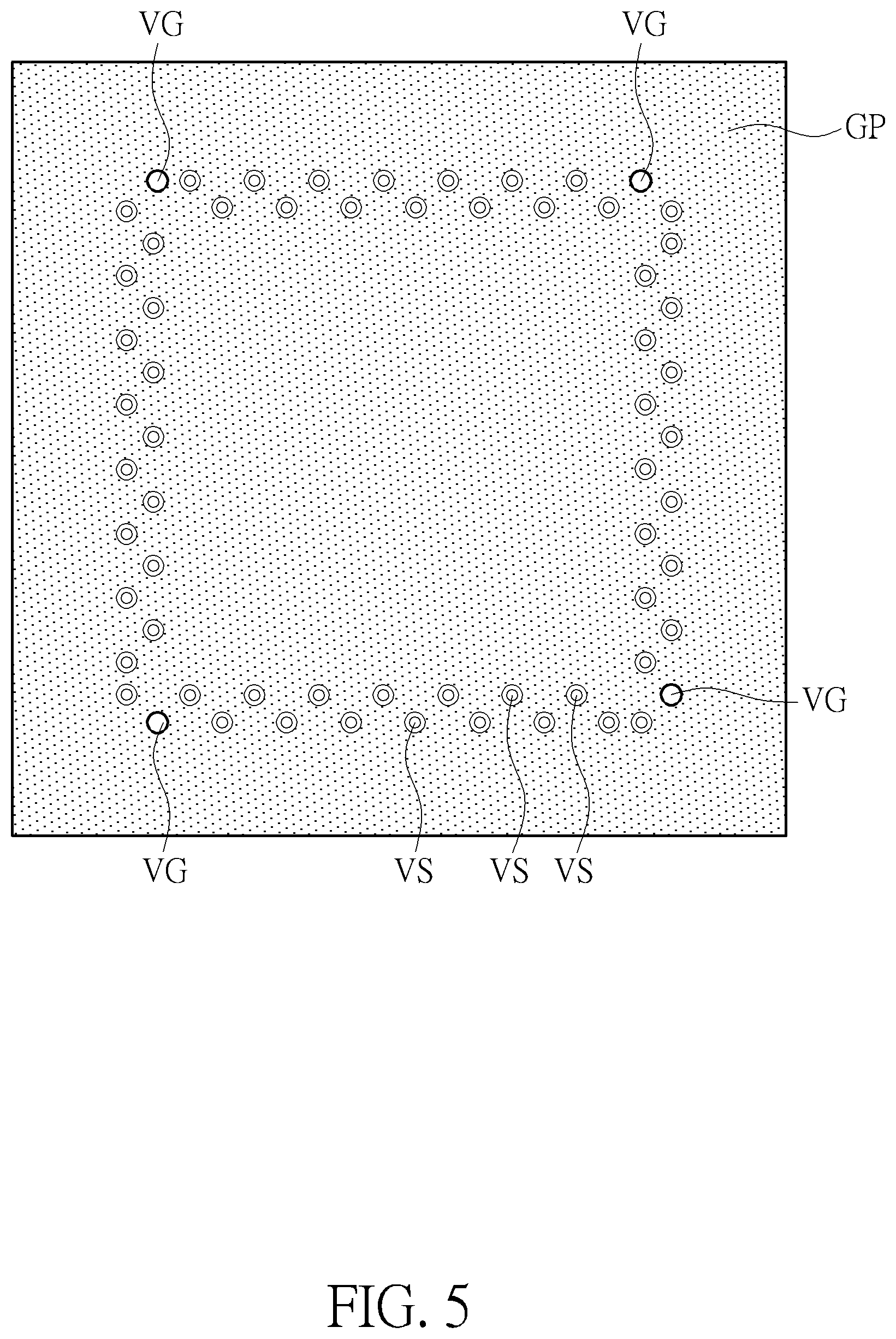 Patent US12309921 Figure 5 – Board-level pad pattern for multi-row QFN packages