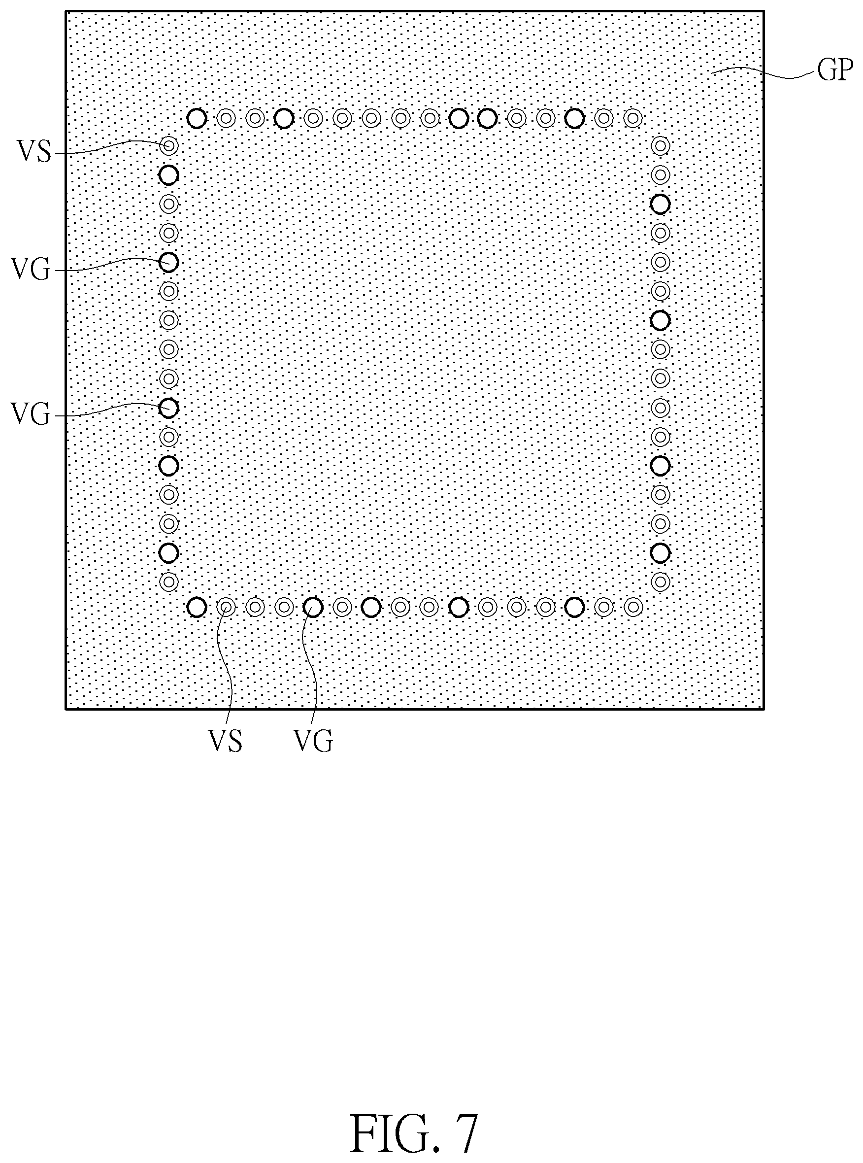 Patent US12309921 Figure 7 – Board-level pad pattern for multi-row QFN packages