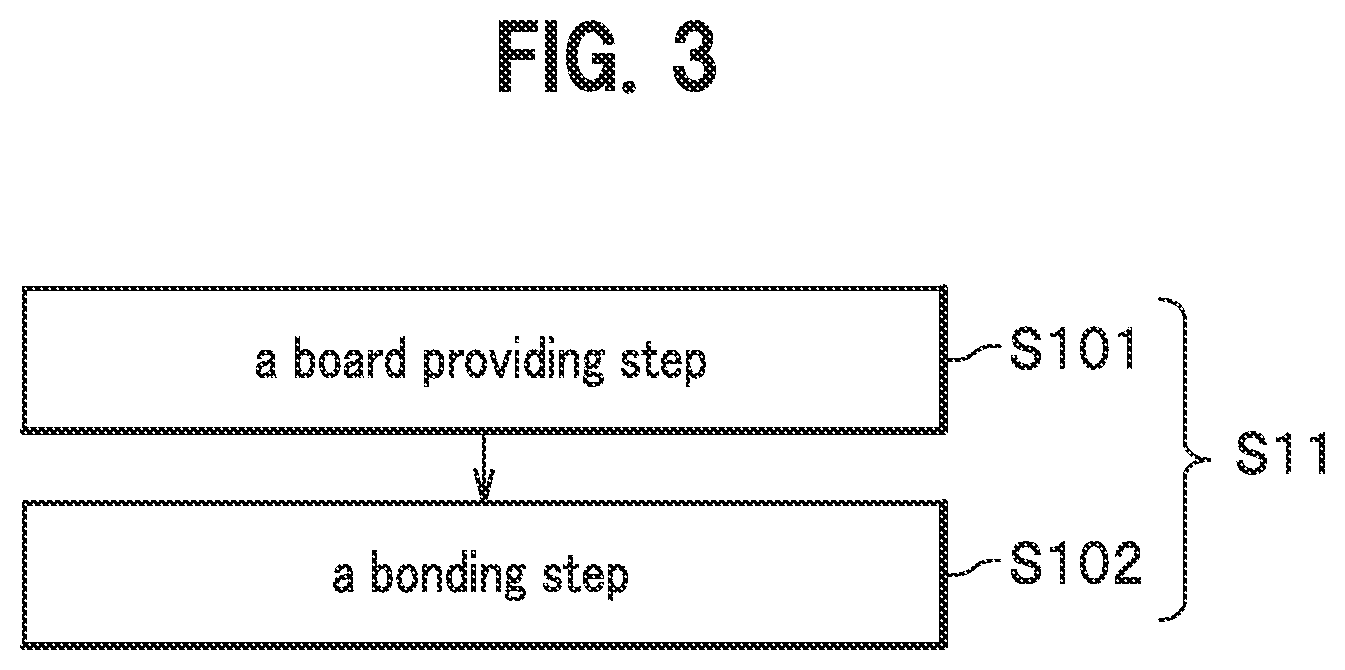 Patent US12309934 Figure 4 – Circuit board with convex shaped post, light emitting device, and manufacturing method therefor