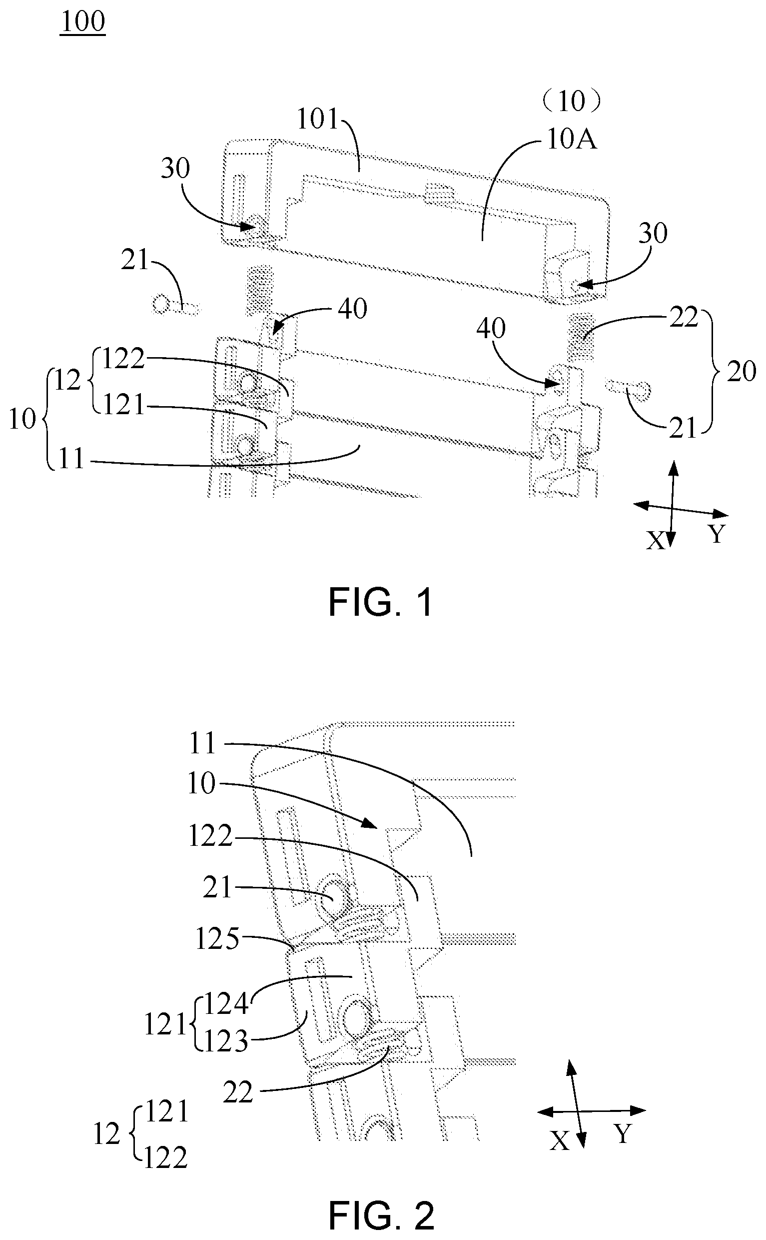 Patent US12309947 Figure 1 – Support structure for flexible display module, and flexible display device