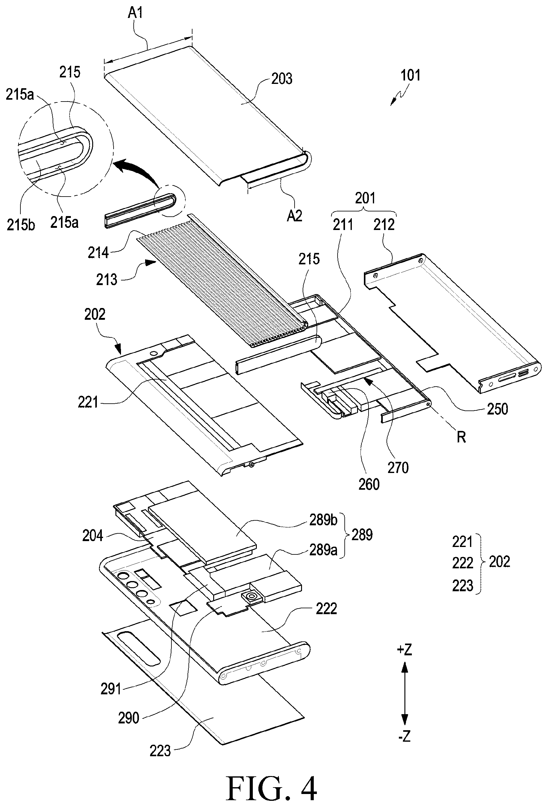 Patent US12309948 Figure 4 – Rollable electronic device including gear assembly