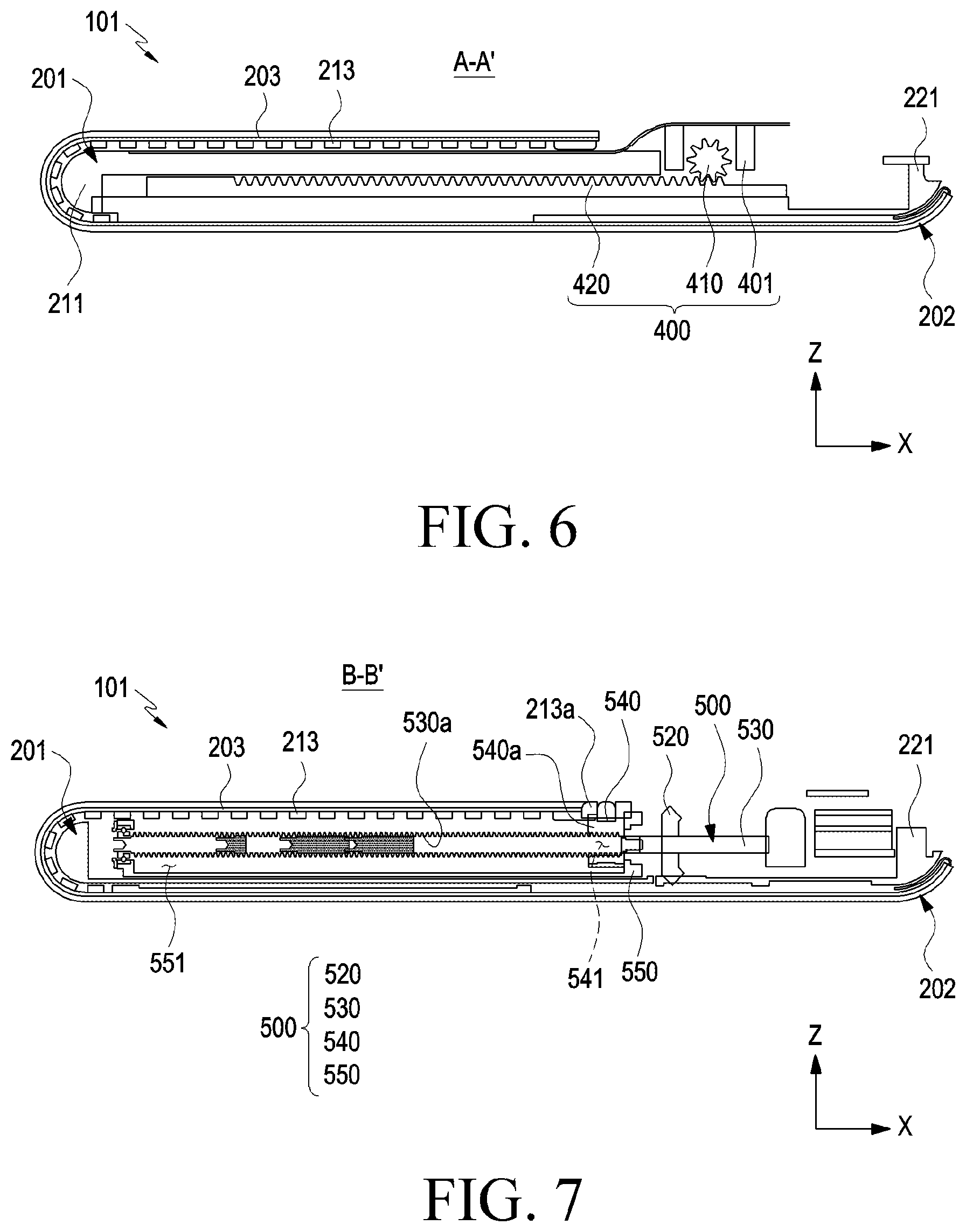 Patent US12309948 Figure 6 – Rollable electronic device including gear assembly