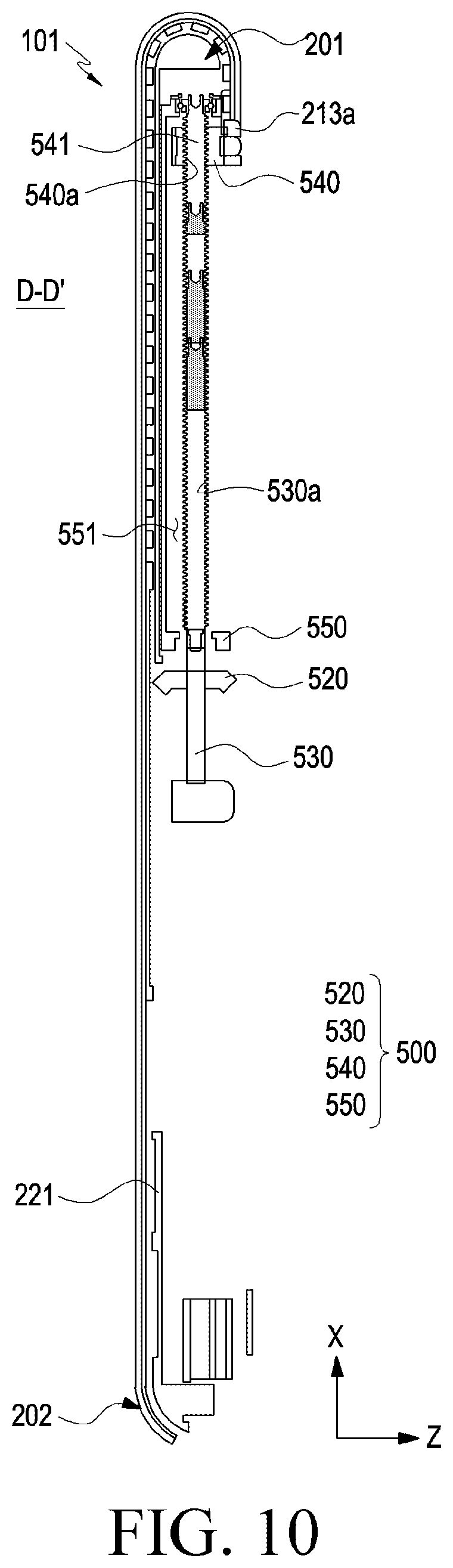 Patent US12309948 Figure 9 – Rollable electronic device including gear assembly