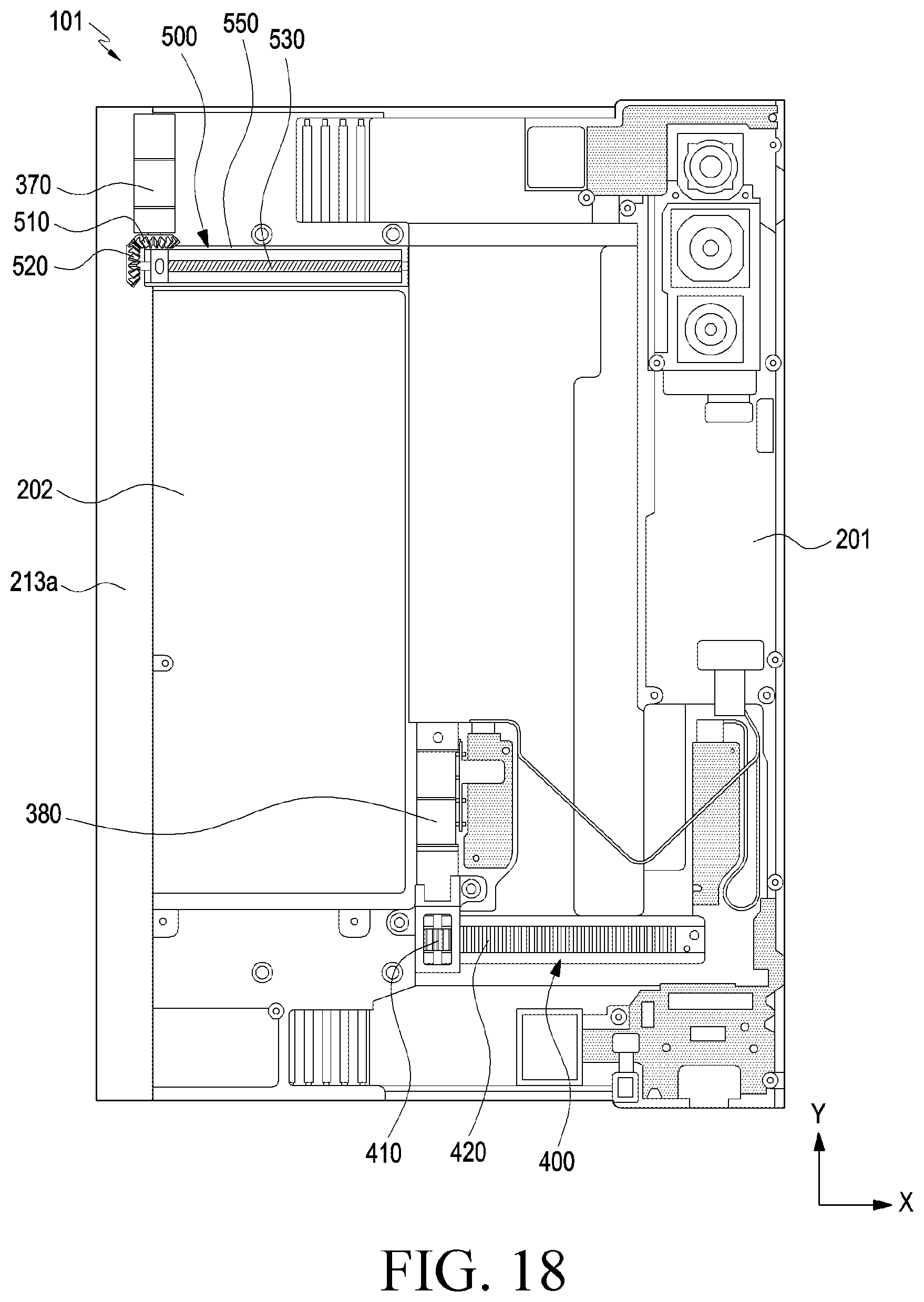 Patent US12309948 Figure 17 – Rollable electronic device including gear assembly