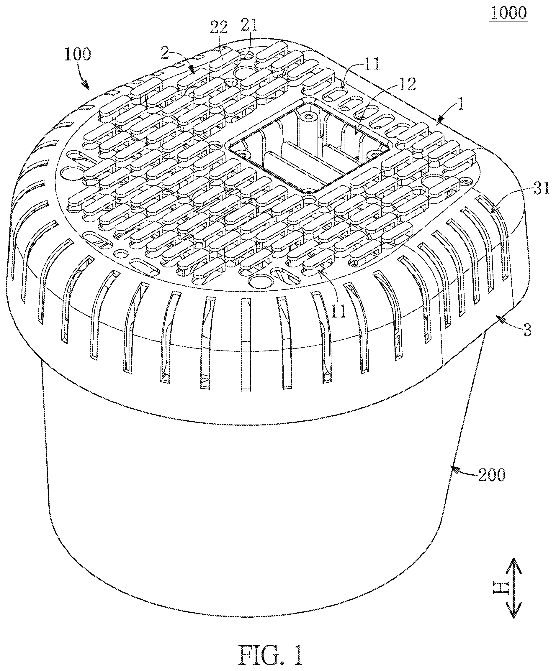 Patent US12309953 Figure 1 – Outdoor electronic apparatus and sunshade thereof