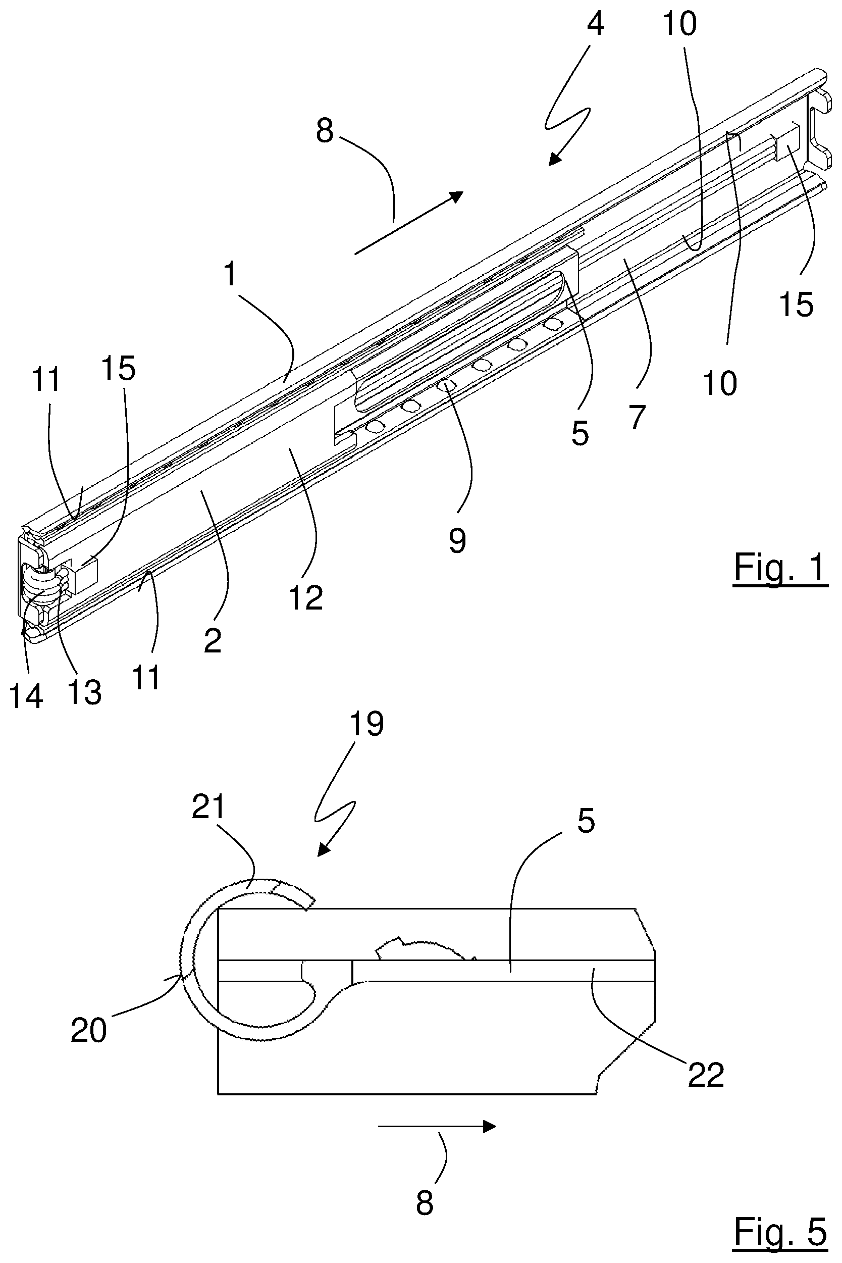 Patent US12309956 Figure 1 – Linear guide system