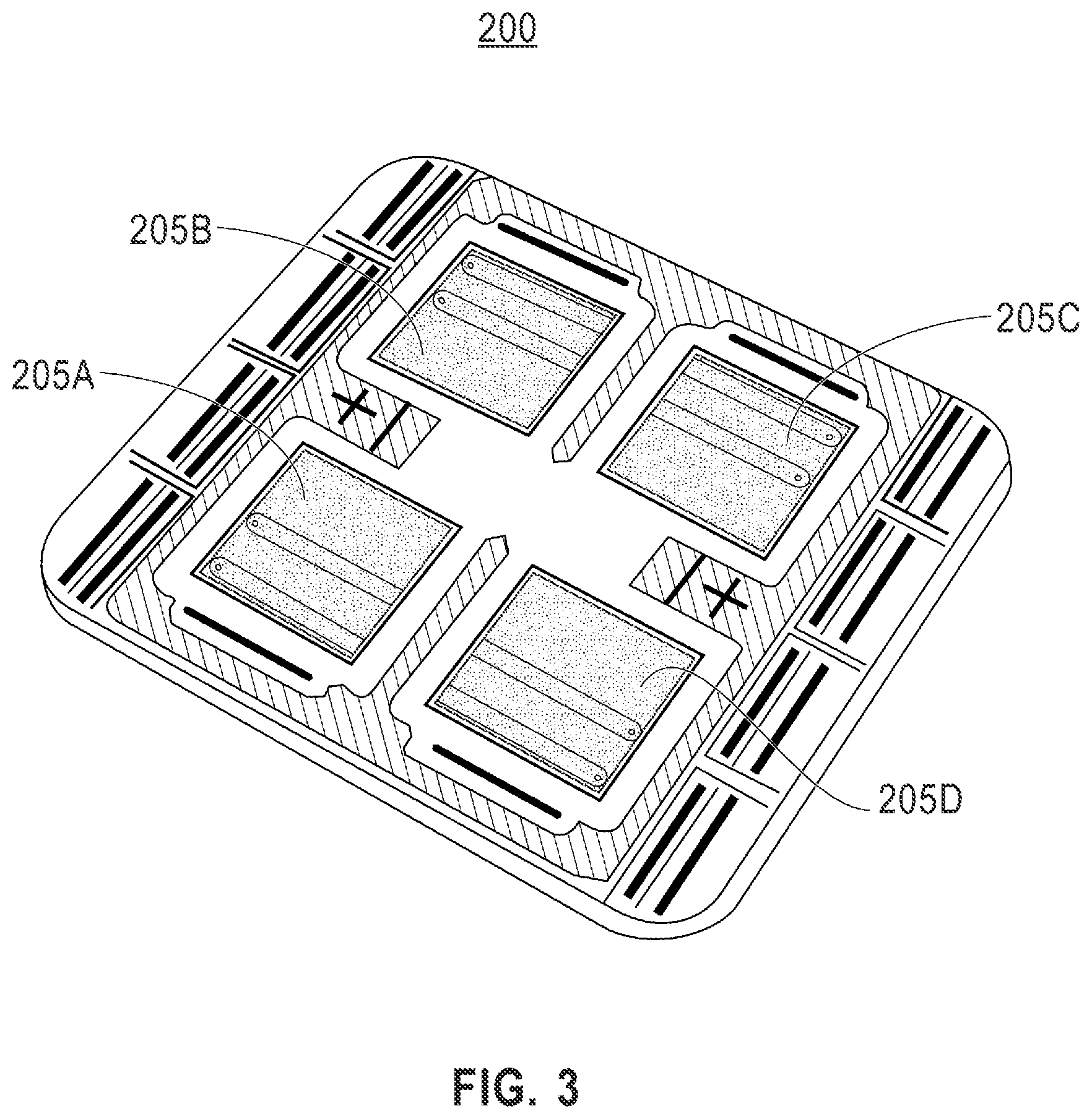 Patent US12309962 Figure 3 – Configurable multi-chip module heatsink for selective dissipation of heat