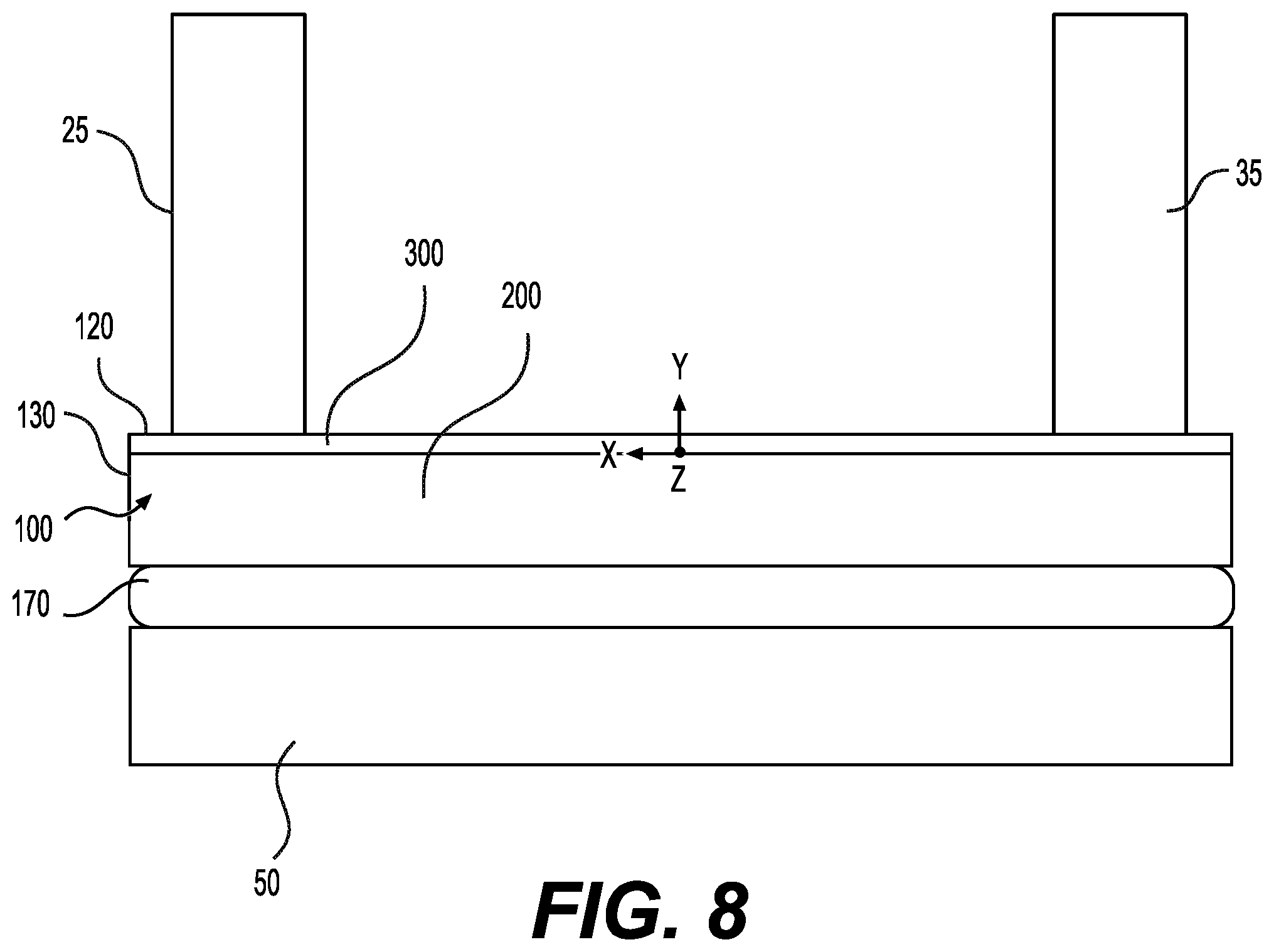 Patent US12309965 Figure 8 – Liquid cooling device mounted on a heat generating electronic component