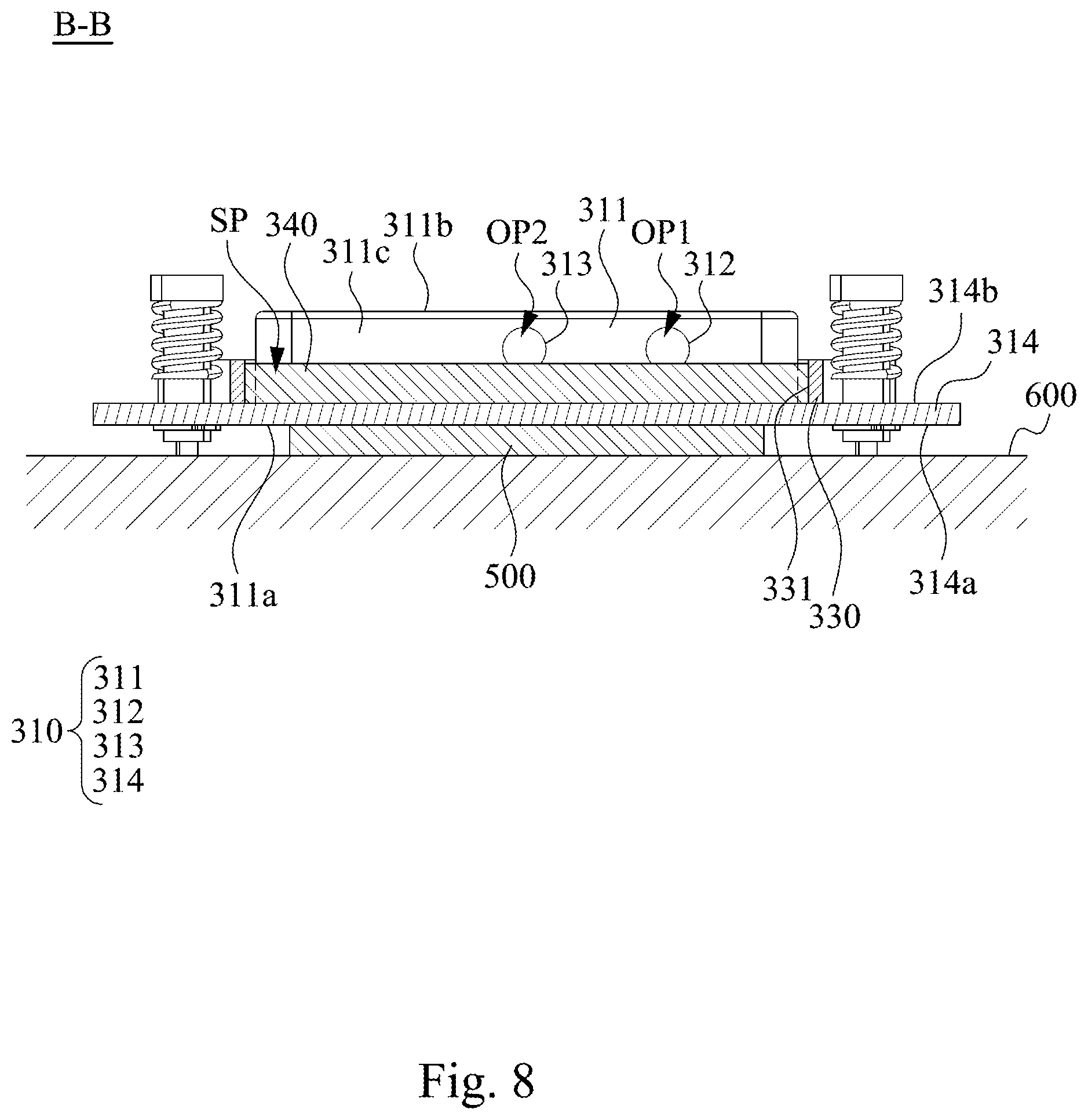Patent US12309968 Figure 8 – Cold plate module