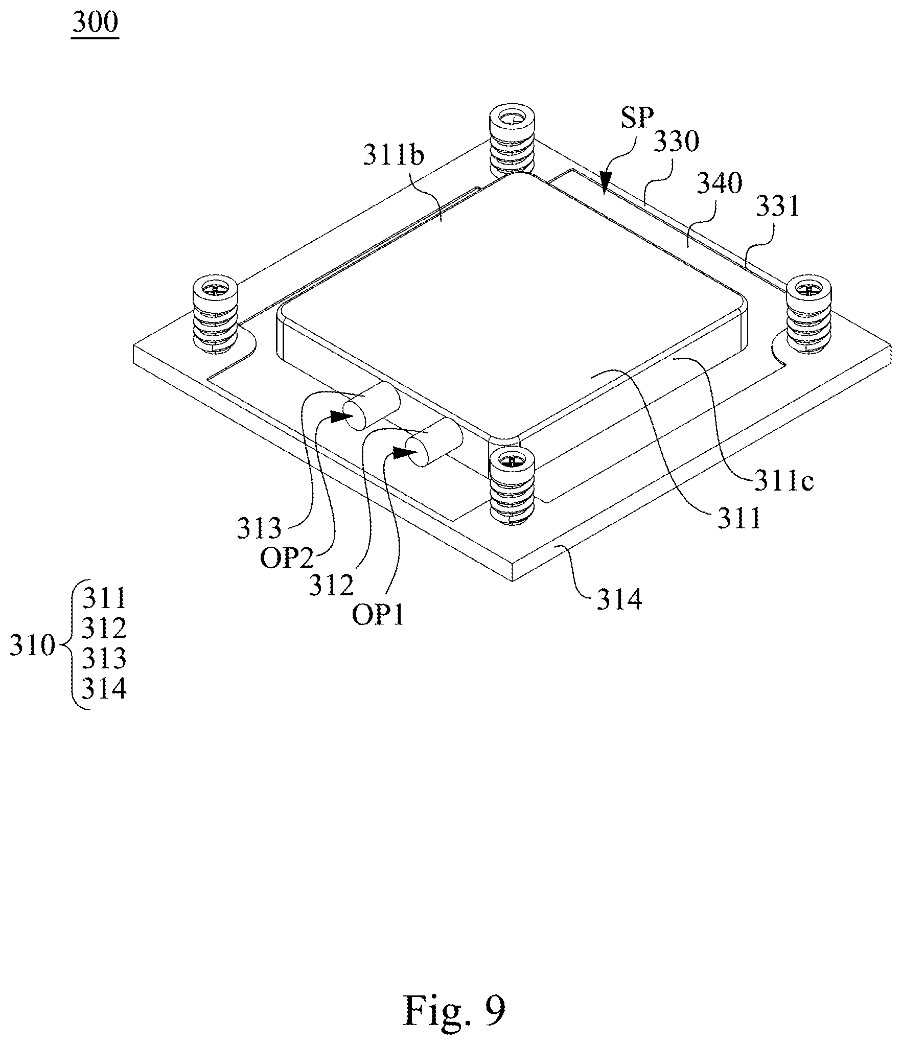 Patent US12309968 Figure 9 – Cold plate module
