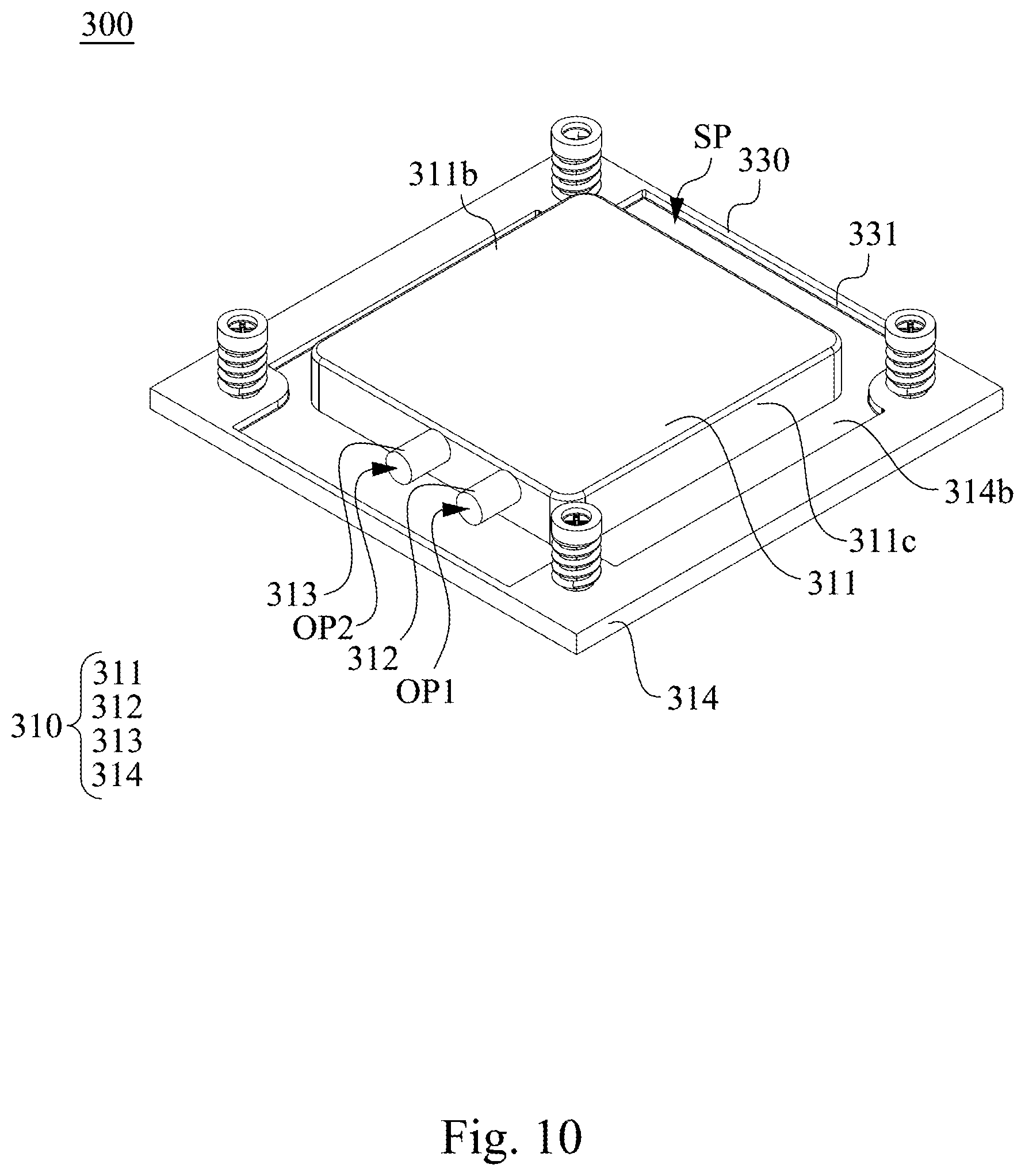 Patent US12309968 Figure 10 – Cold plate module