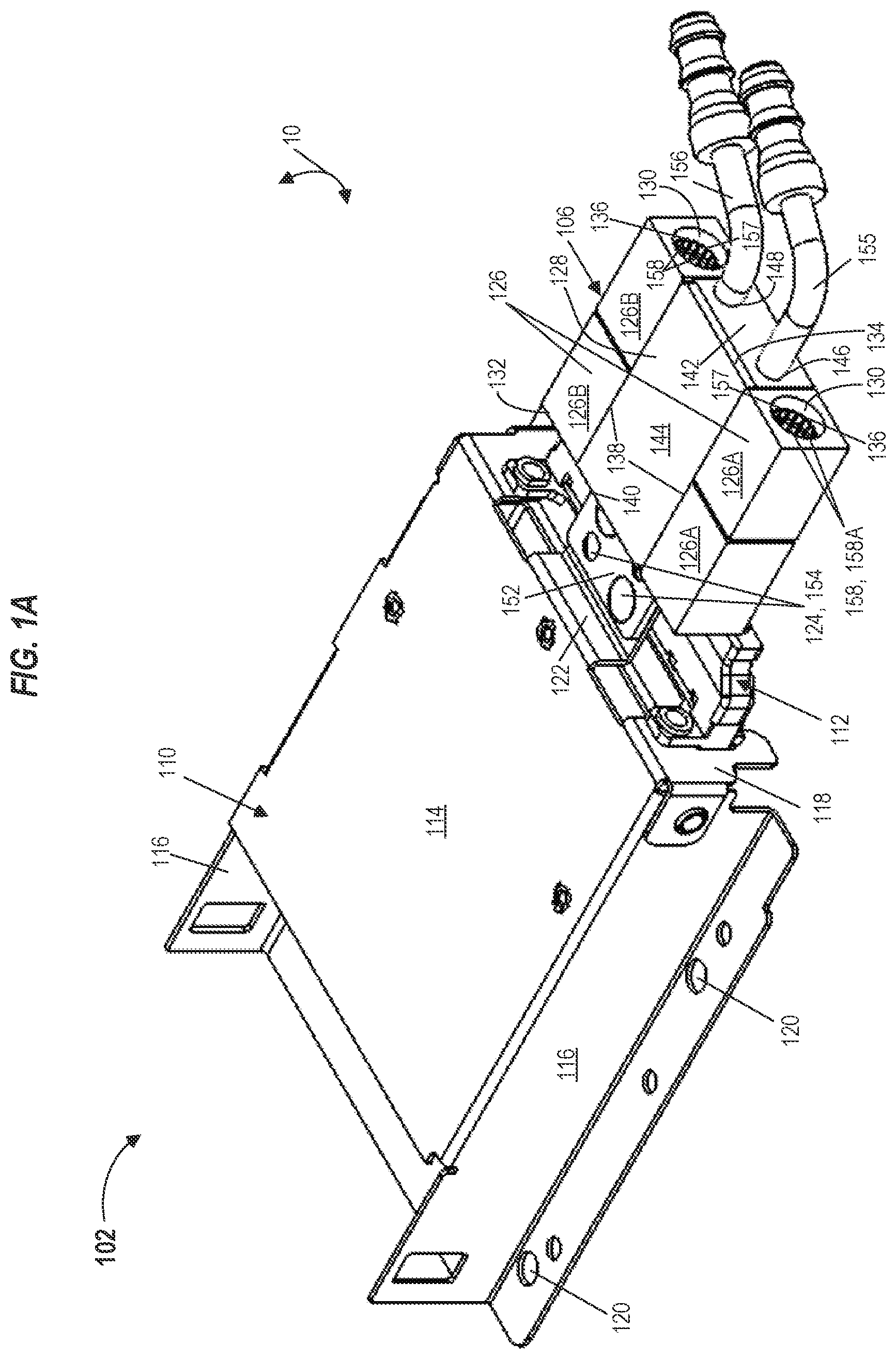 Patent US12309969 Figure 1 – Receptacle with connectable spring finger for multipoint contact conduction cooling
