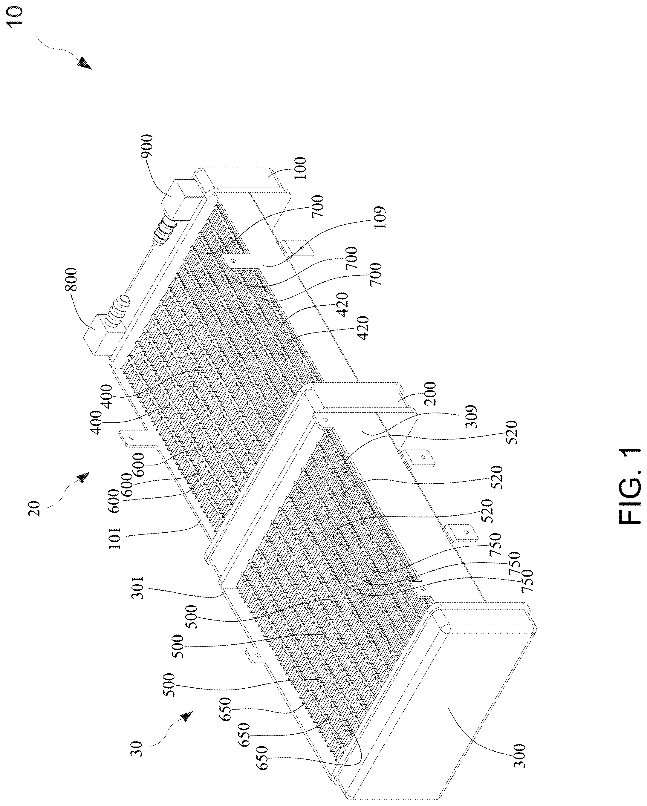 Patent US12309970 Figure 1 – Water cooling radiator