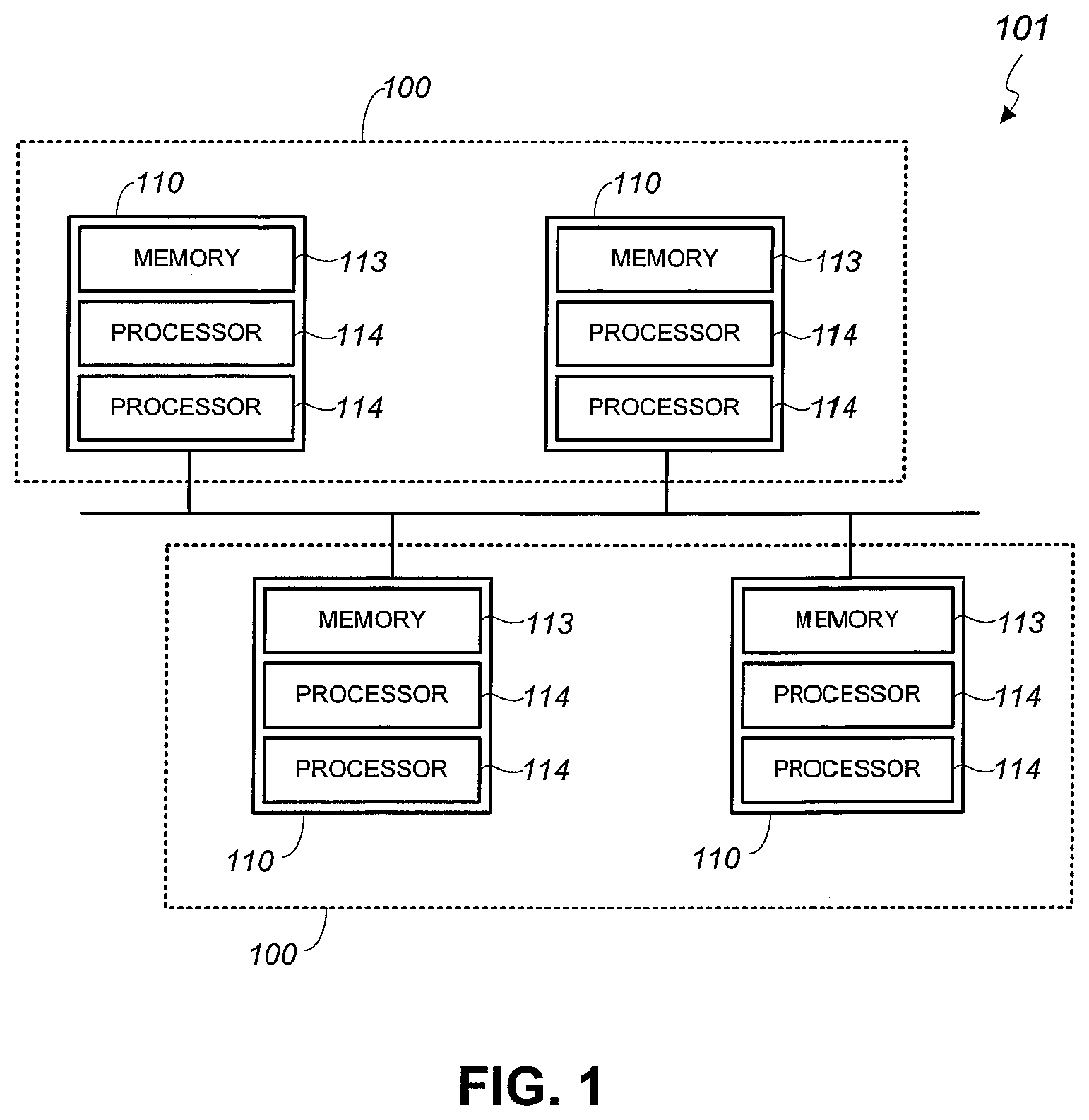 Patent US12309971 Figure 1 – Dual-stacked motherboards for fluid immersion cooling