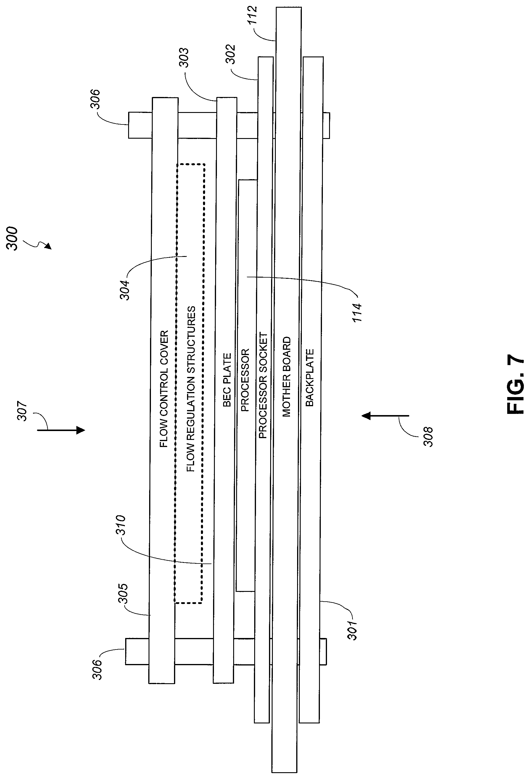 Patent US12309971 Figure 7 – Dual-stacked motherboards for fluid immersion cooling