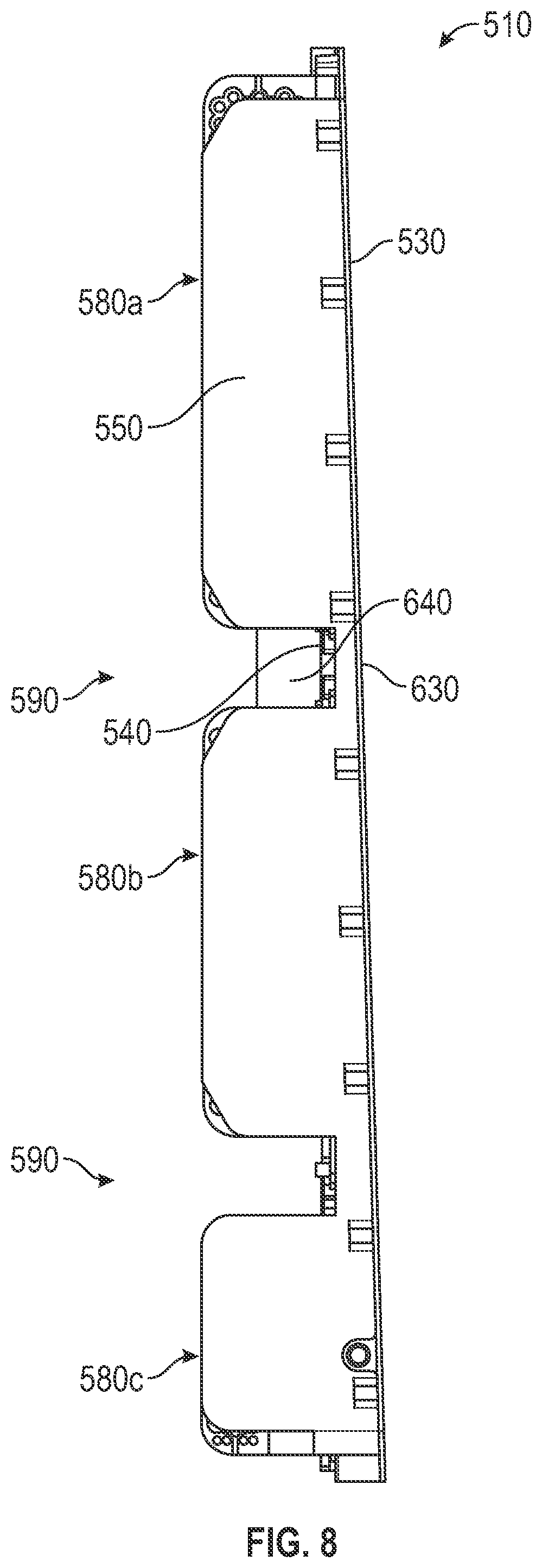 Patent US12309974 Figure 8 – Thermal management in an electronic device chassis