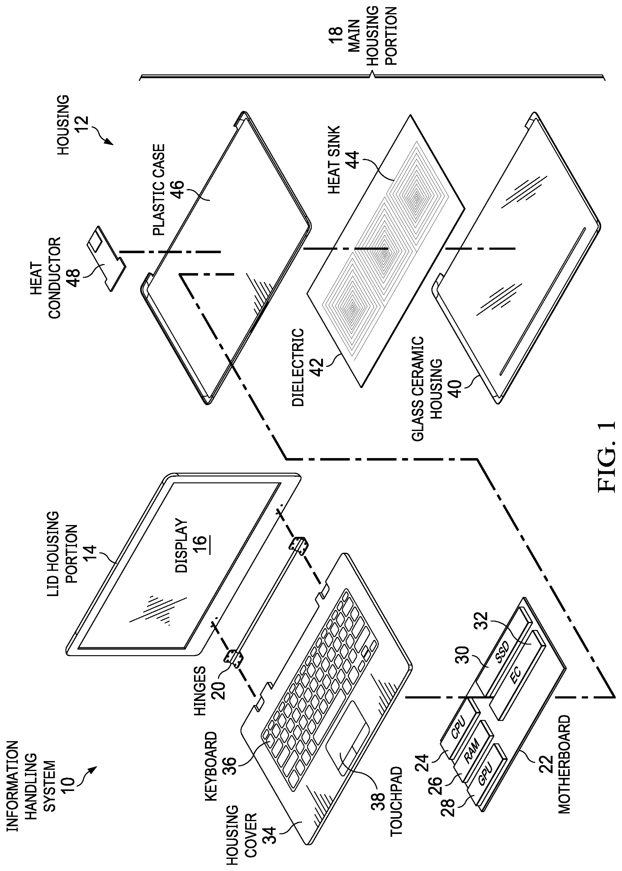 Patent US12309977 Figure 1 – Management with a liquid metal embedded elastomer
