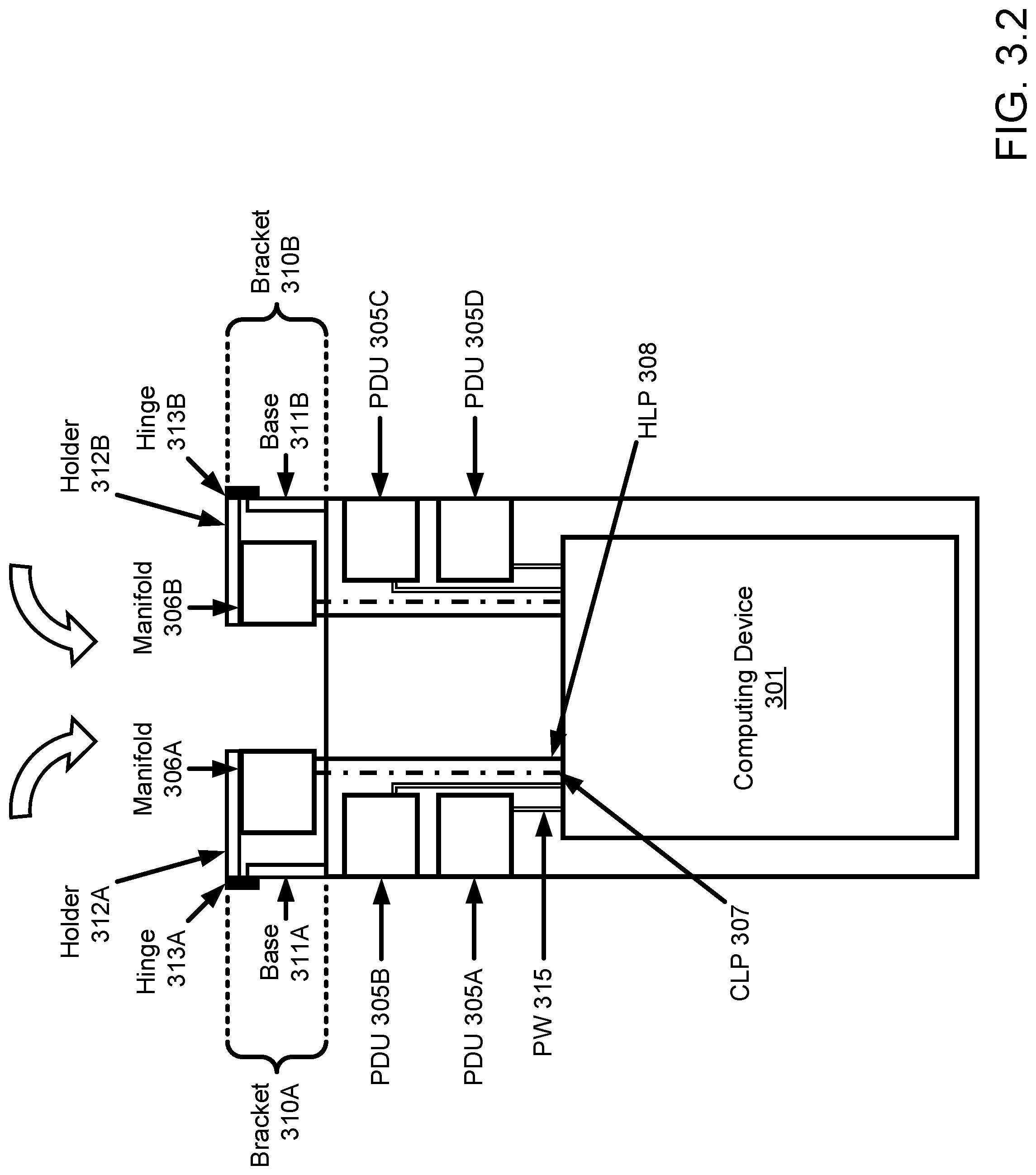 Patent US12309979 Figure 6 – Adjustable hinged mounting bracket for a computing device
