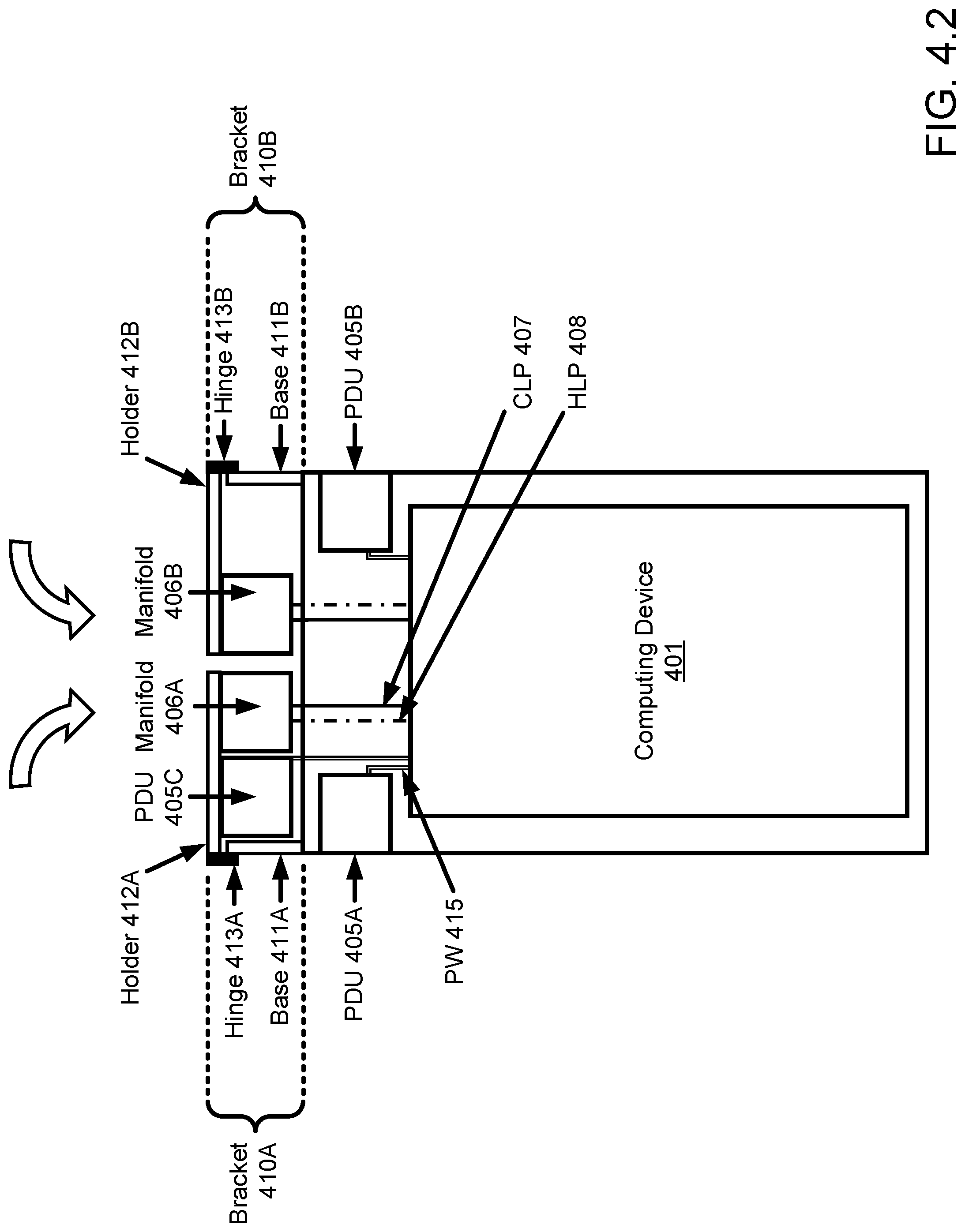 Patent US12309979 Figure 8 – Adjustable hinged mounting bracket for a computing device