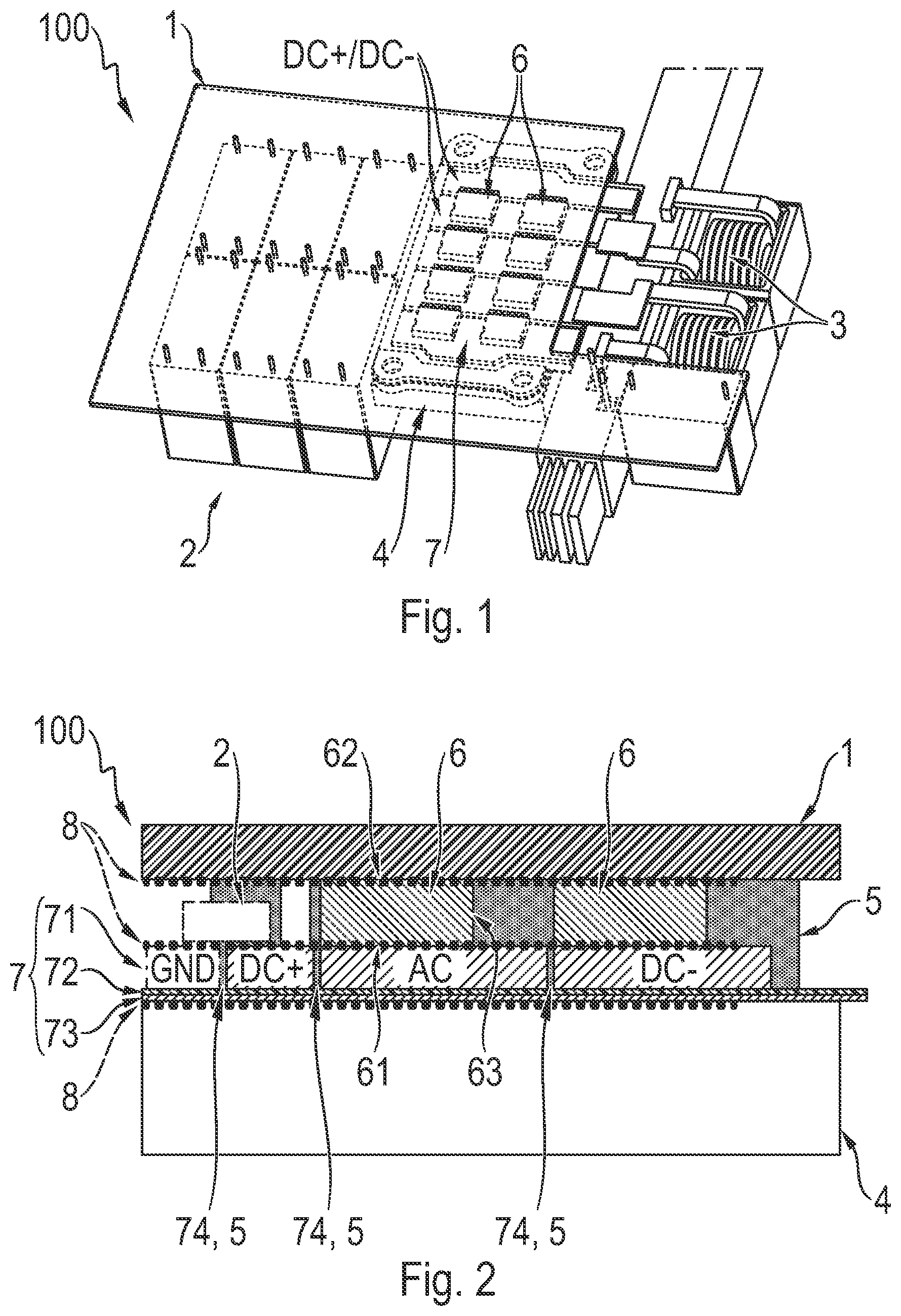 Patent US12309981 Figure 1 – Power electronics module