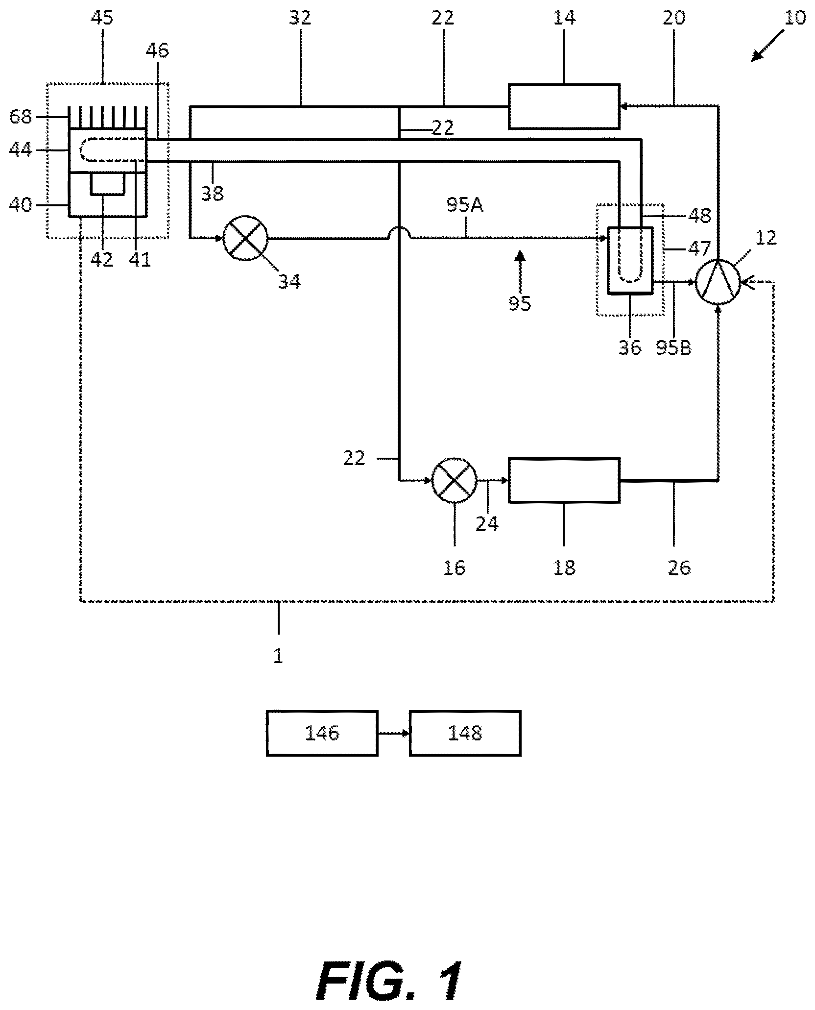 Patent US12309983 — Refrigeration system or a heat pump and method of operating a refrigeration system or a heat pump — Figure 1