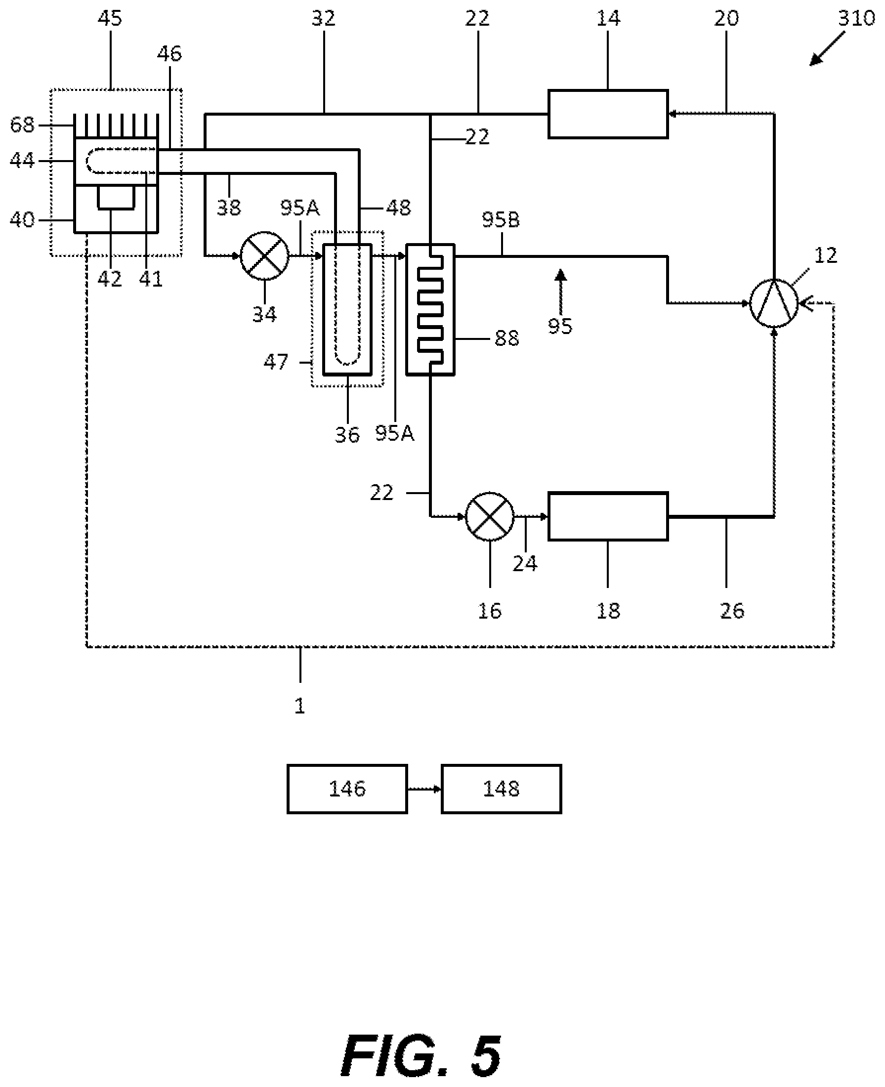 Patent US12309983 Figure 5 – Refrigeration system or a heat pump and method of operating a refrigeration system or a heat pump