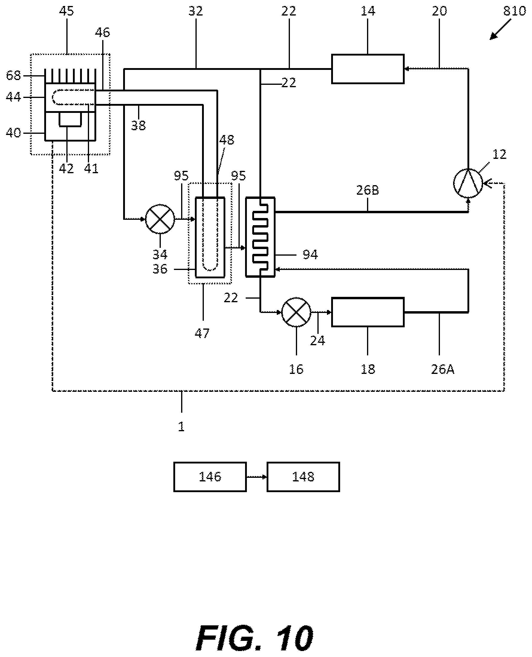Patent US12309983 Figure 10 – Refrigeration system or a heat pump and method of operating a refrigeration system or a heat pump