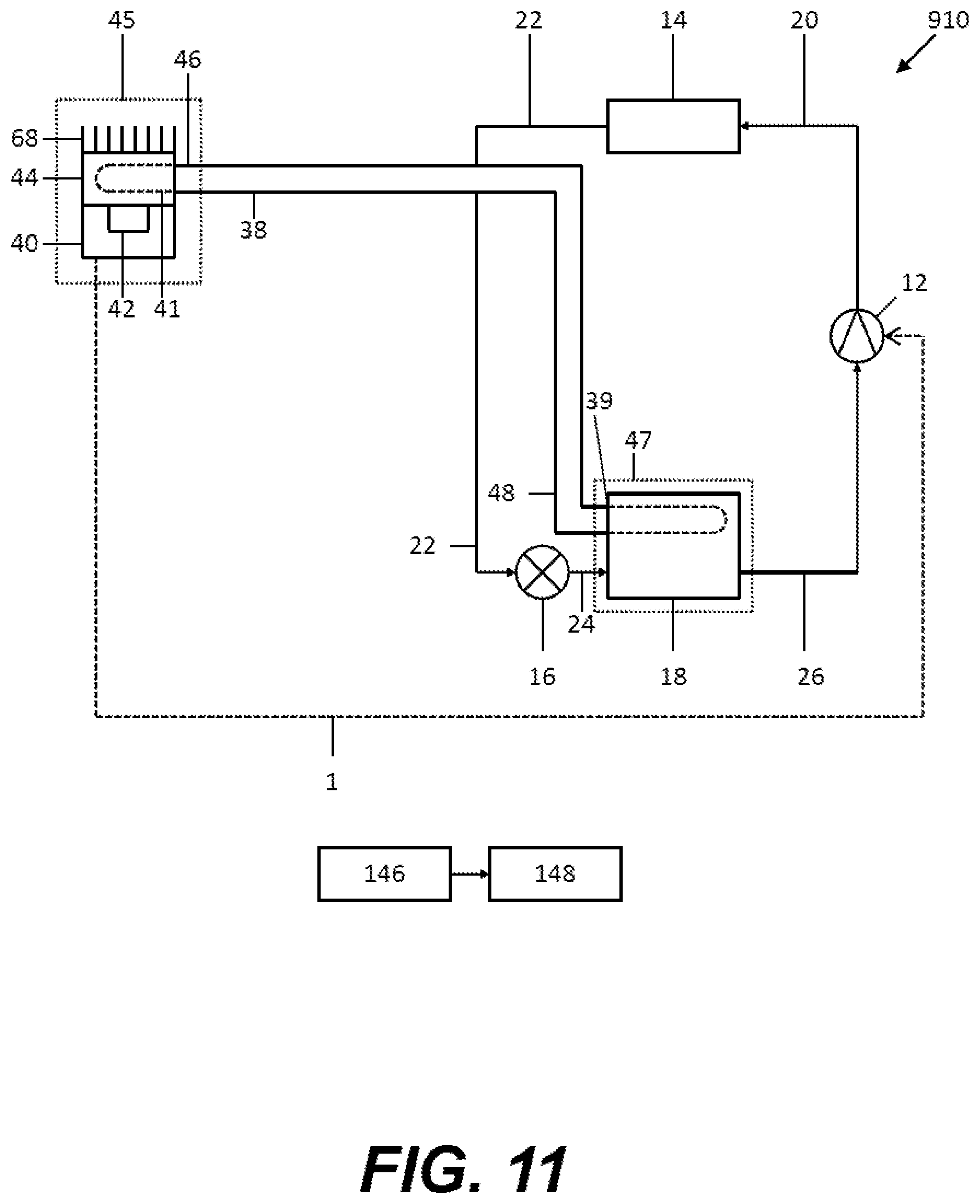 Patent US12309983 Figure 11 – Refrigeration system or a heat pump and method of operating a refrigeration system or a heat pump