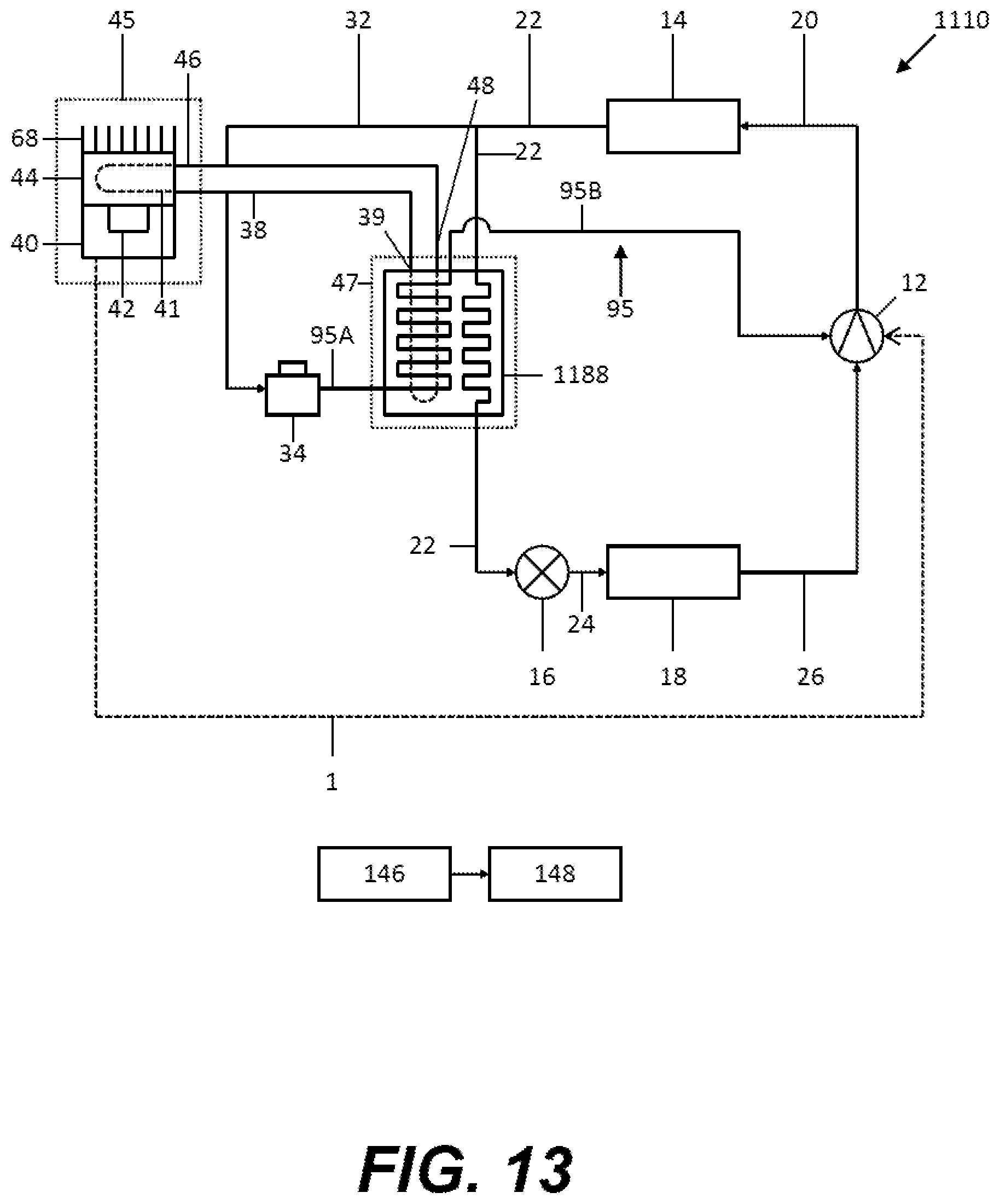 Patent US12309983 Figure 13 – Refrigeration system or a heat pump and method of operating a refrigeration system or a heat pump