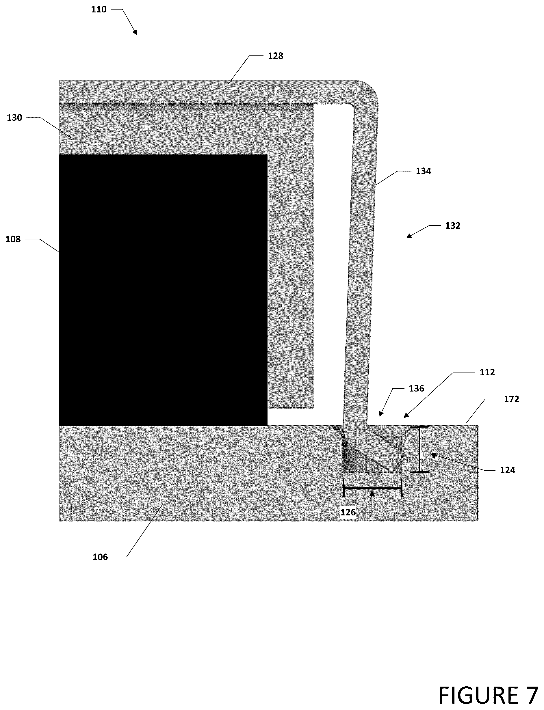 Patent US12309984 Figure 5 – Radiation shield and groove in support structure