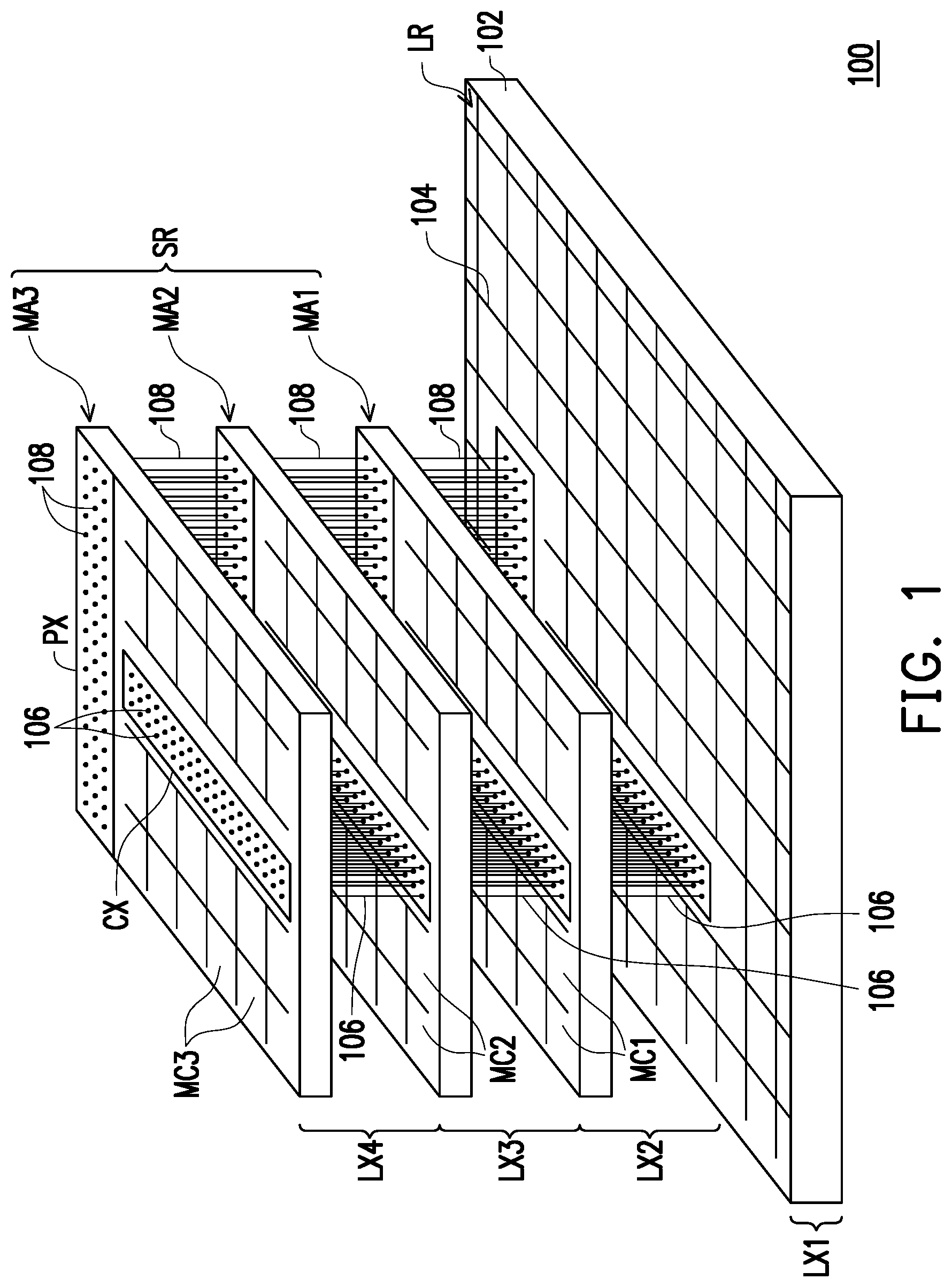 Patent US12309989 Figure 1 – Stacked SRAM device