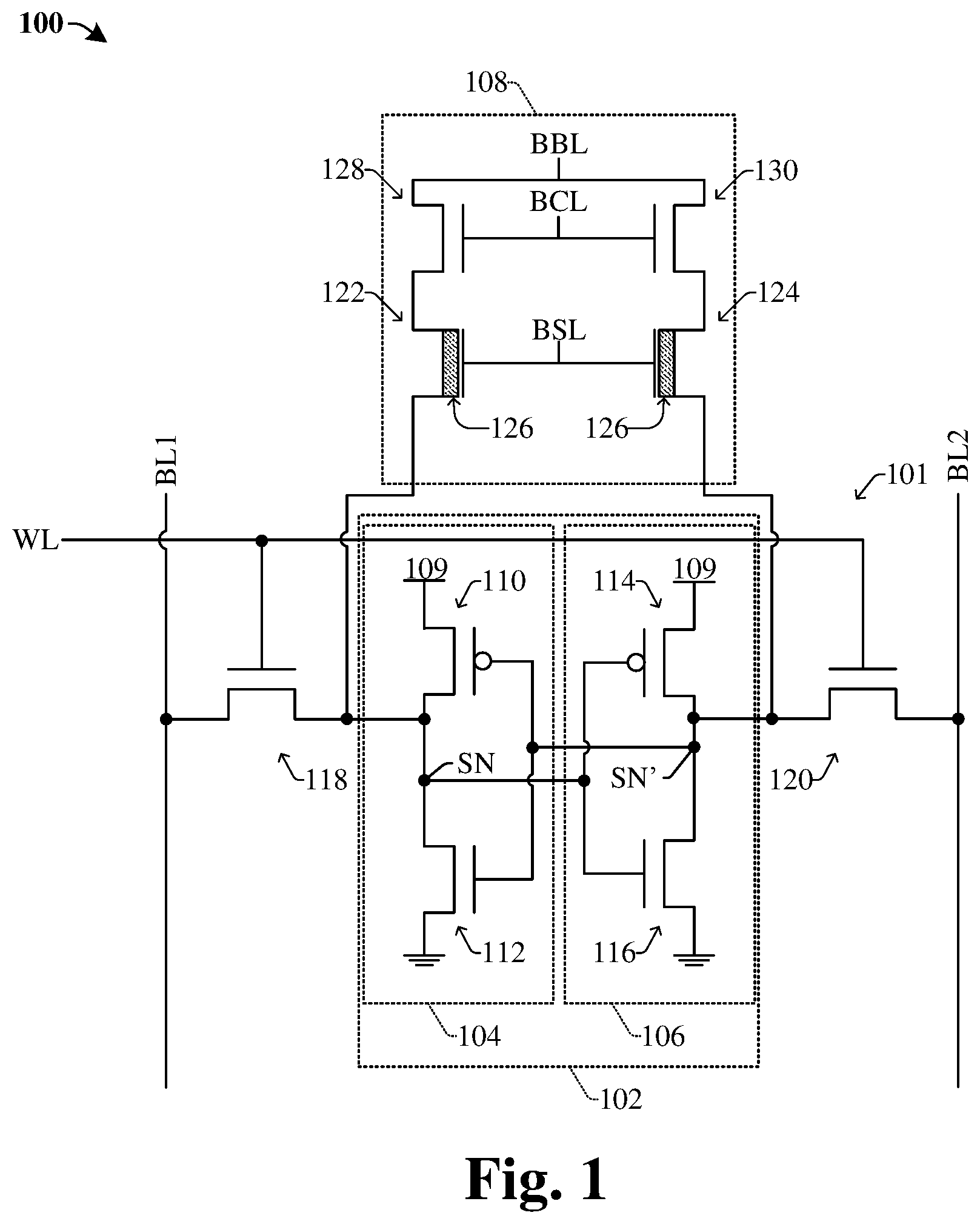 Patent US12309990 Figure 1 – Data backup unit for static random-access memory device