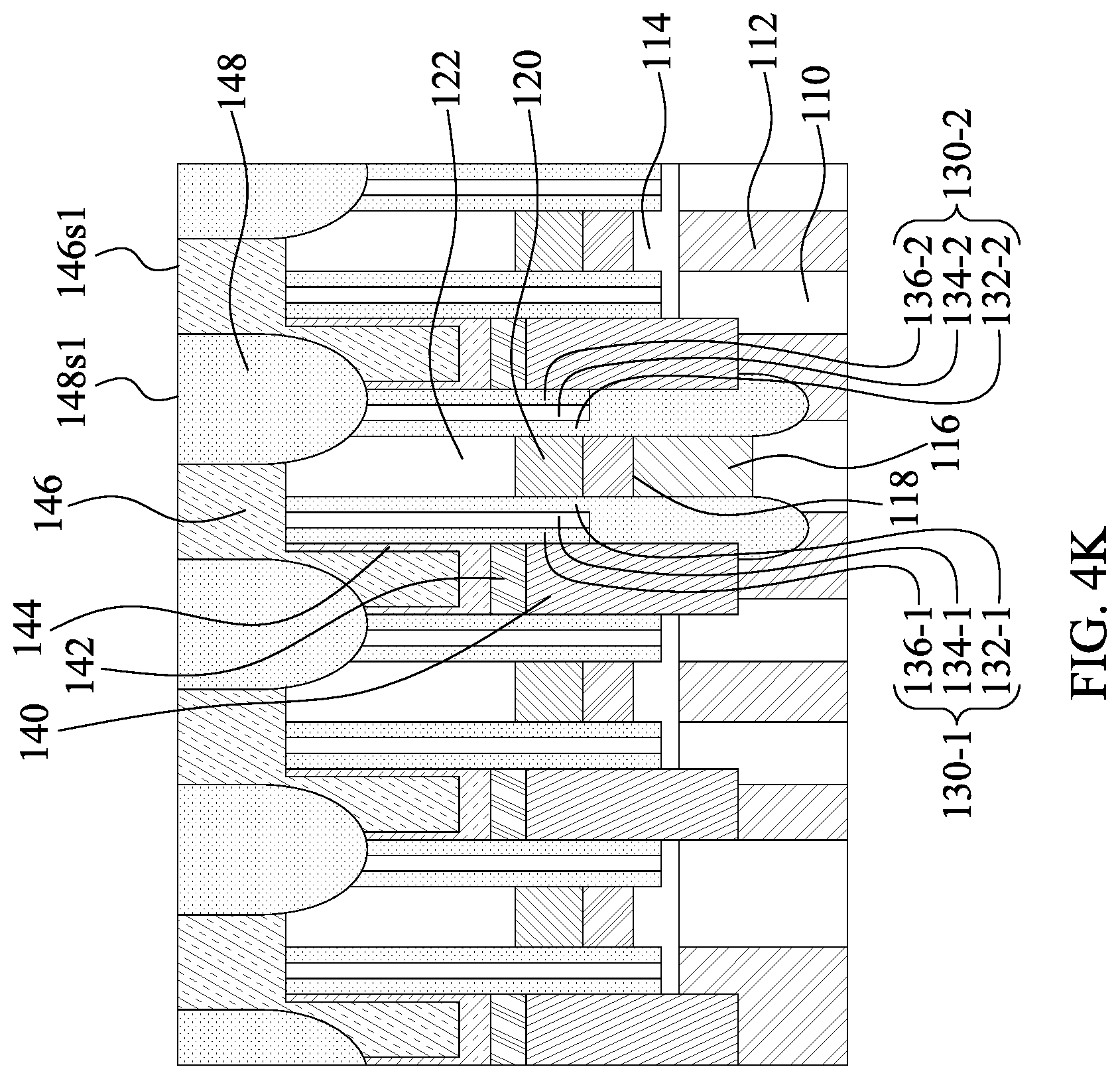 Patent US12309996 Figure 16 – Semiconductor device with etched landing pad surface