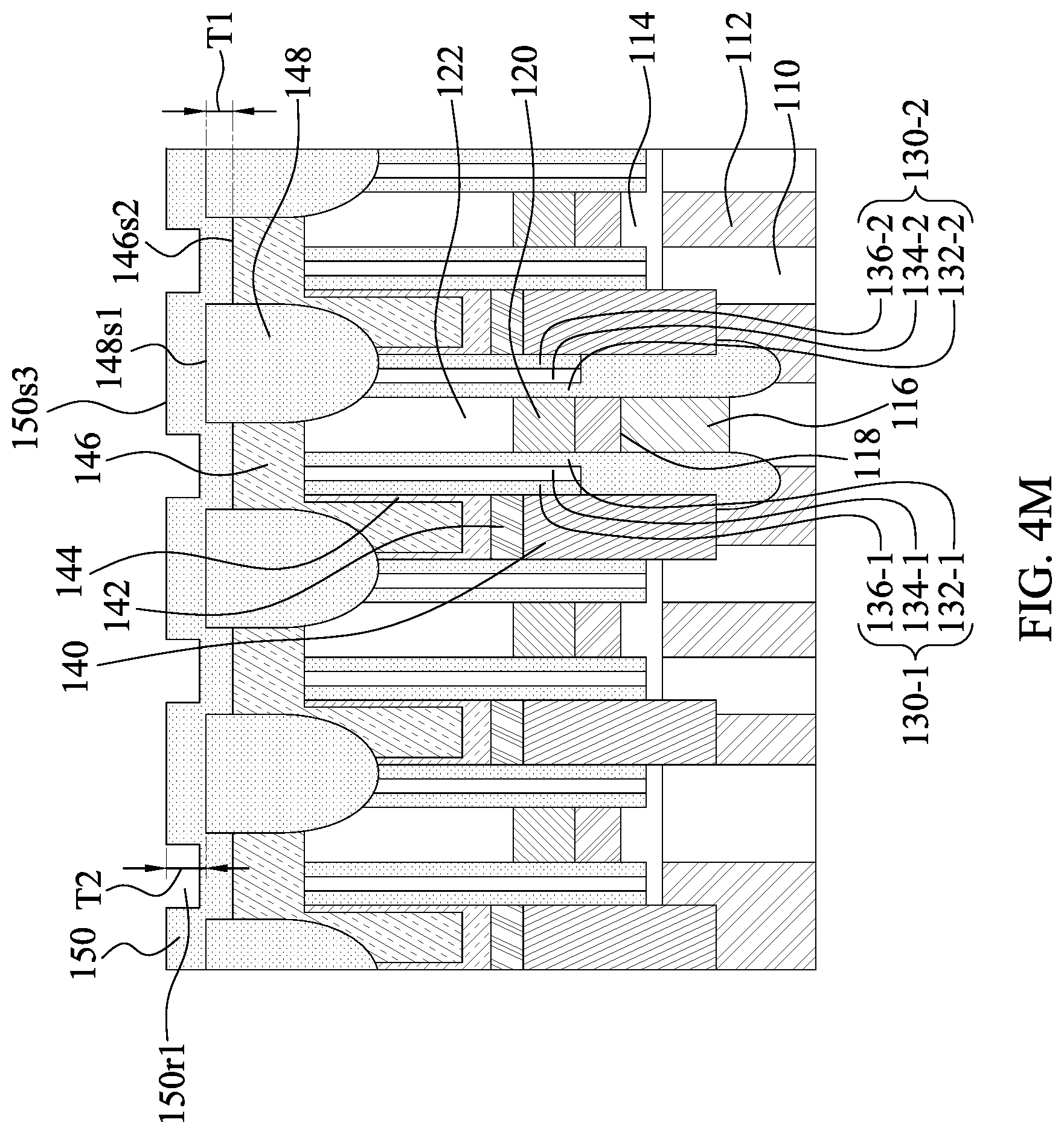 Patent US12309996 Figure 18 – Semiconductor device with etched landing pad surface