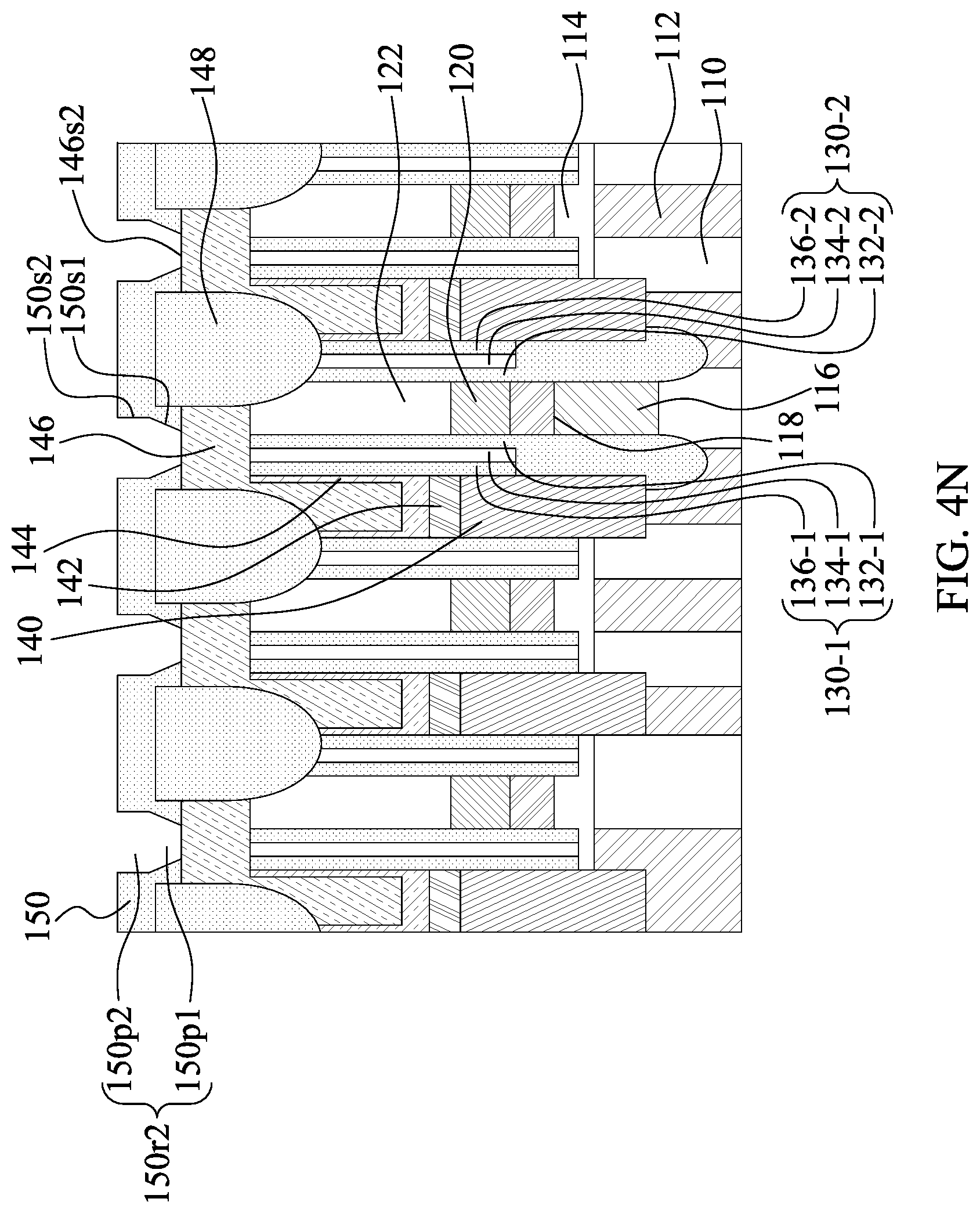 Patent US12309996 Figure 19 – Semiconductor device with etched landing pad surface