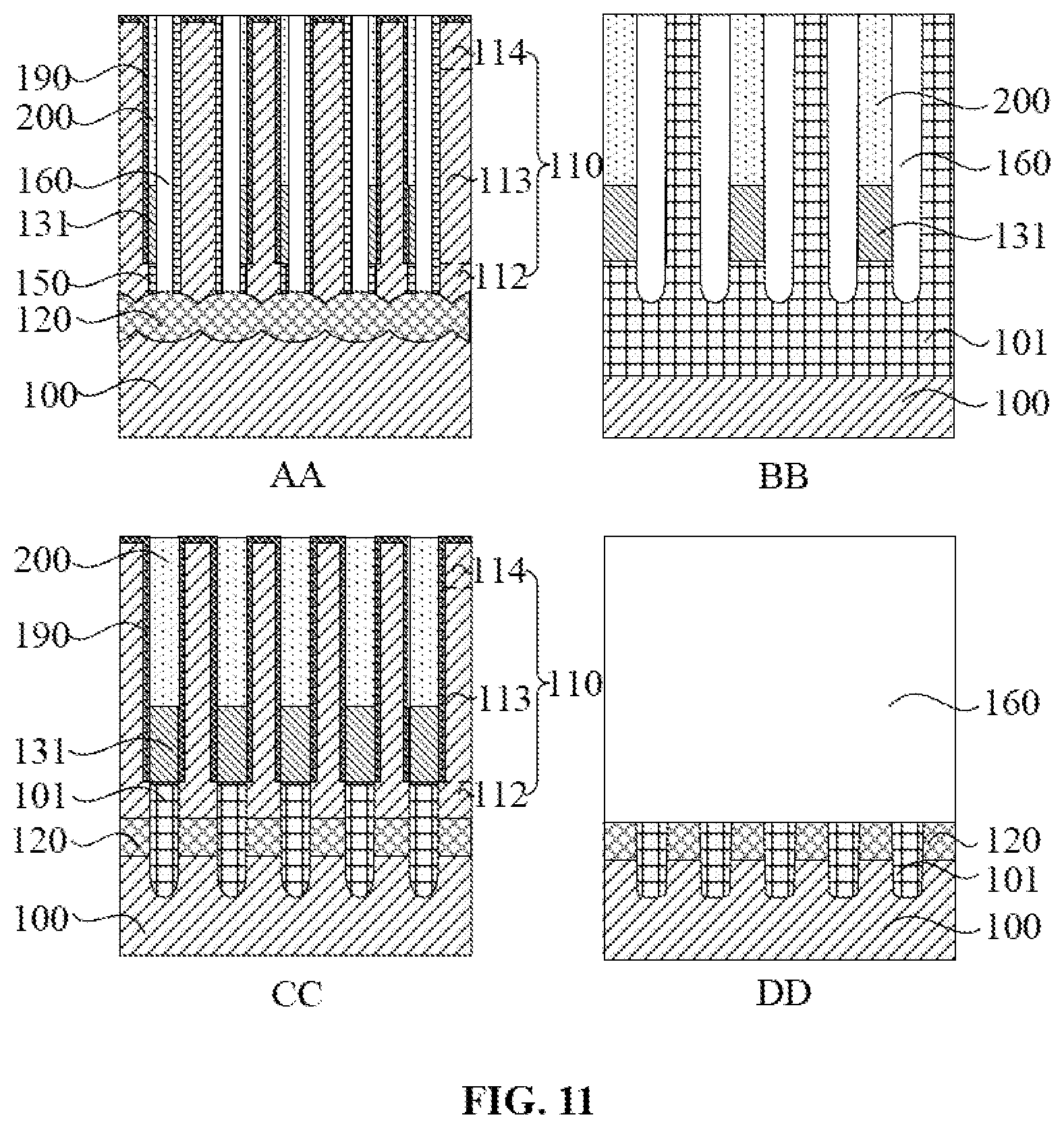 Patent US12309998 Figure 11 – Semiconductor structure and method for manufacturing semiconductor structure