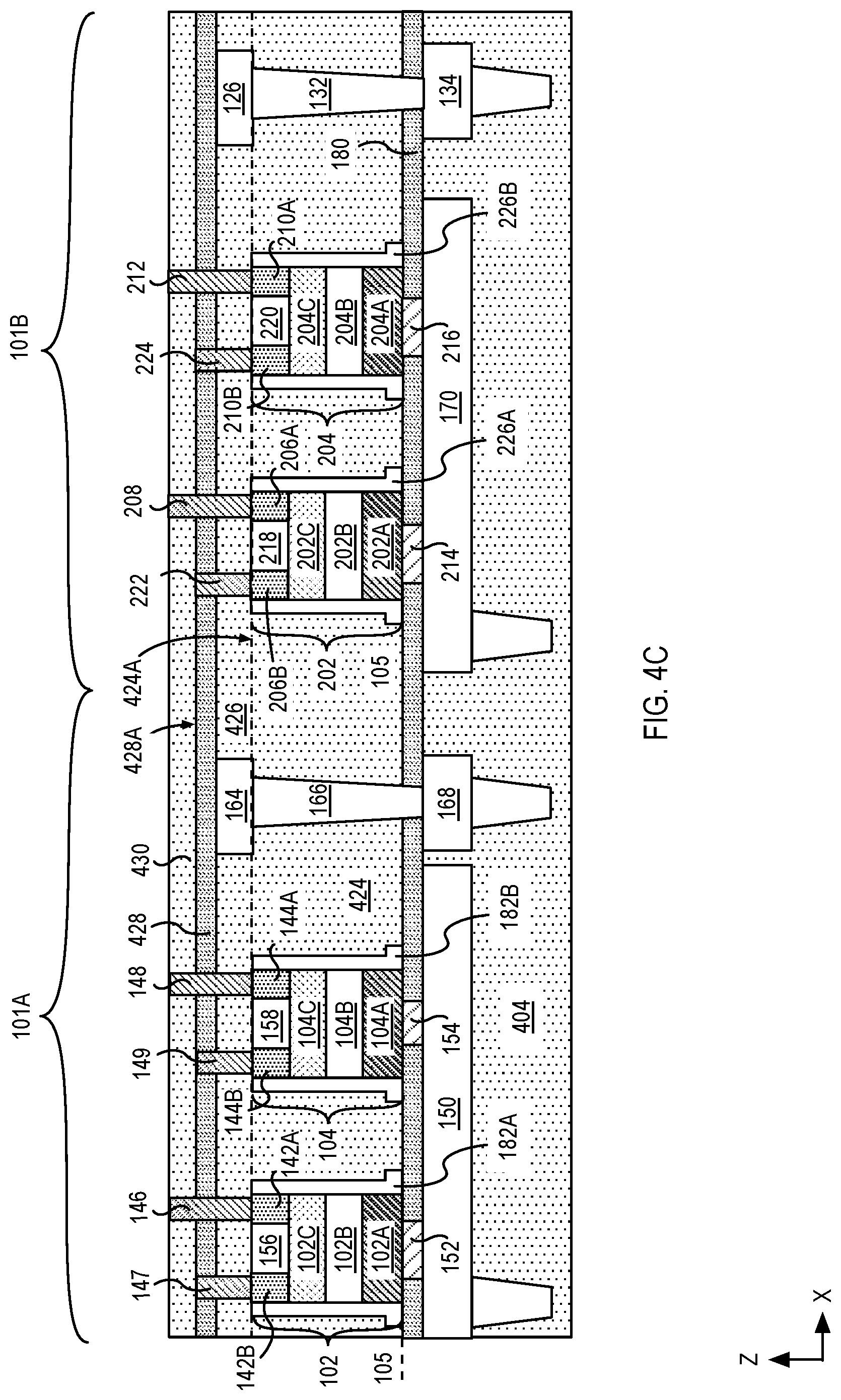 Patent US12310001 Figure 8 – Decoupling capacitors and methods of fabrication