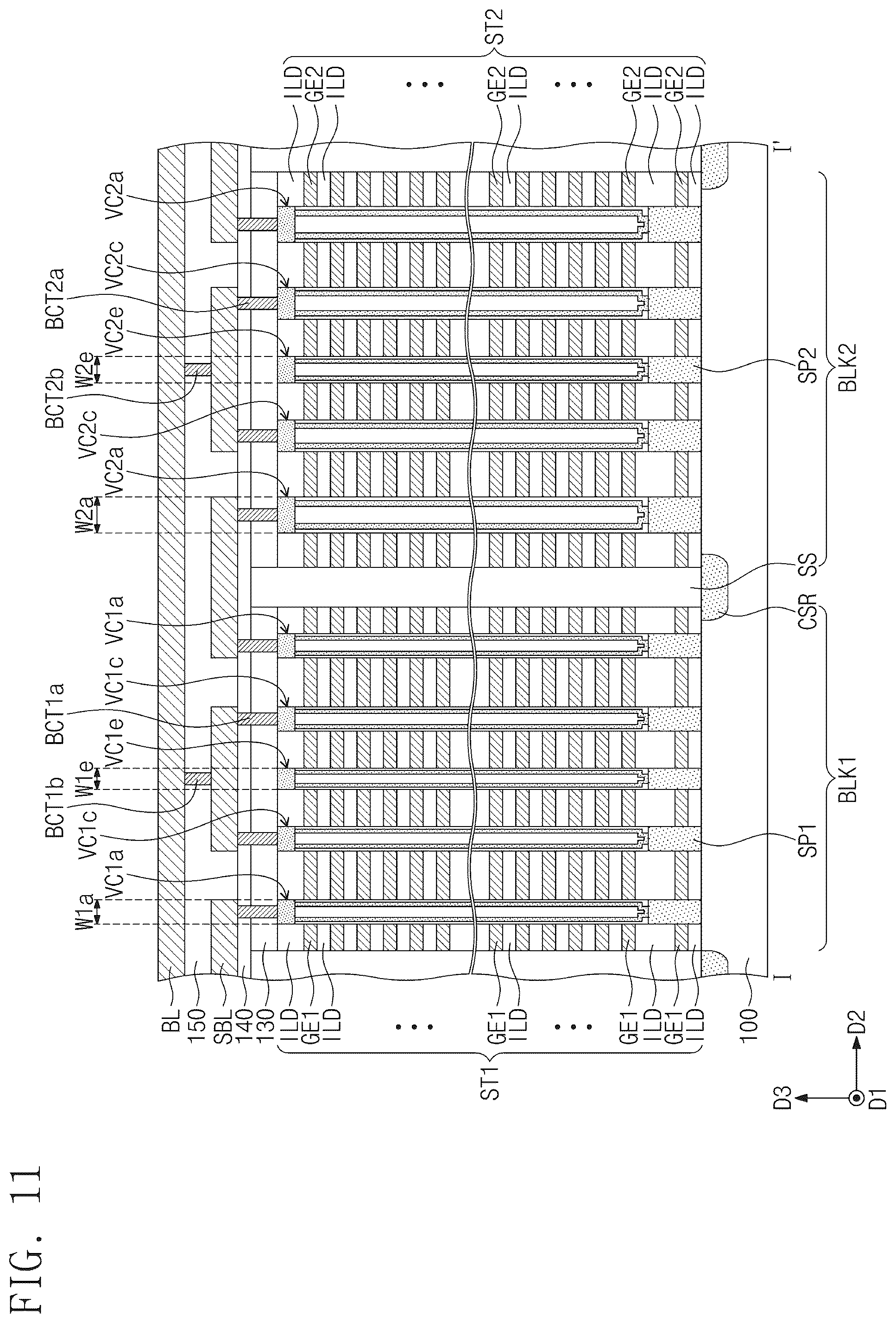Patent US12310016 Figure 11 – Semiconductor device and electronic system including the same