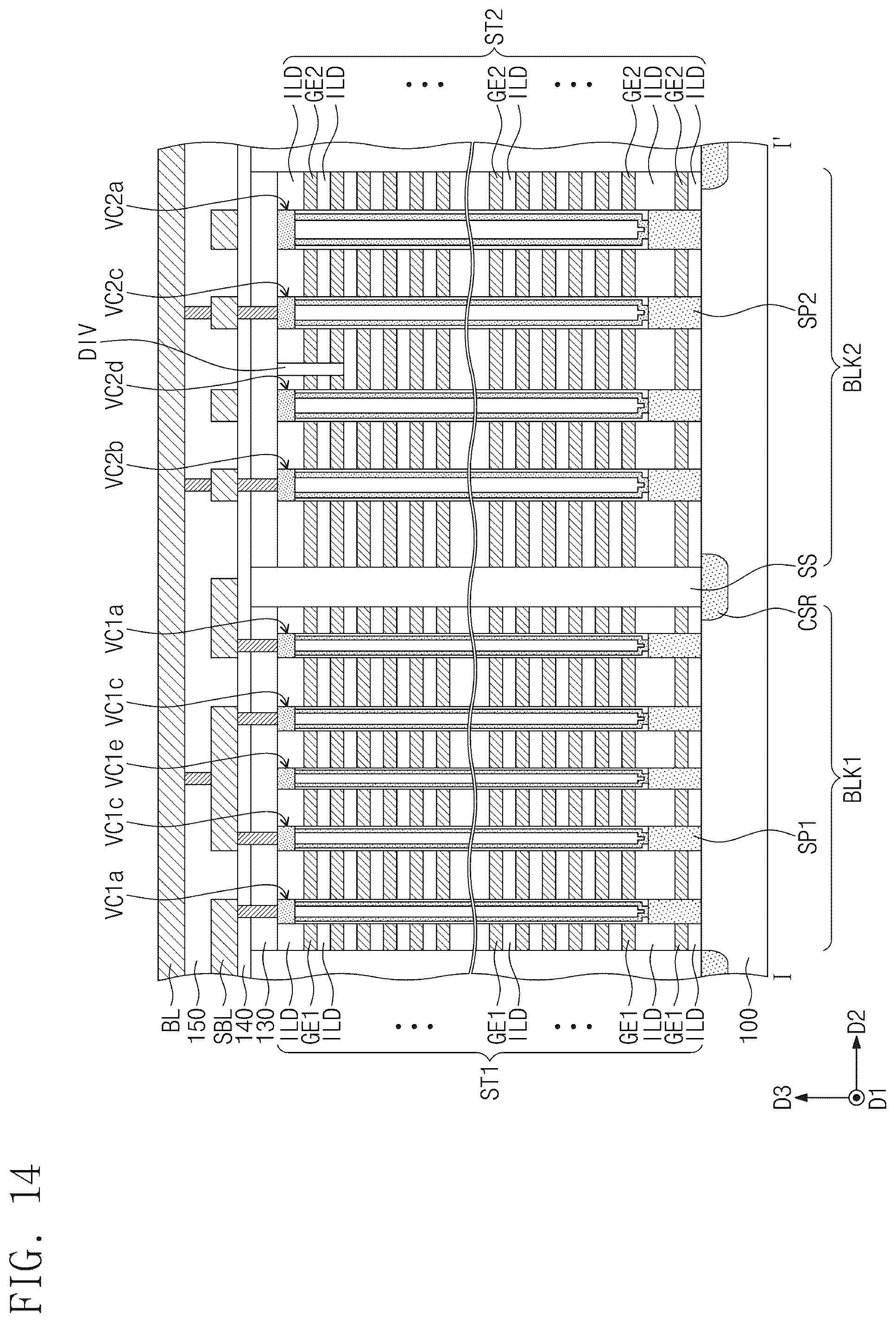 Patent US12310016 Figure 14 – Semiconductor device and electronic system including the same