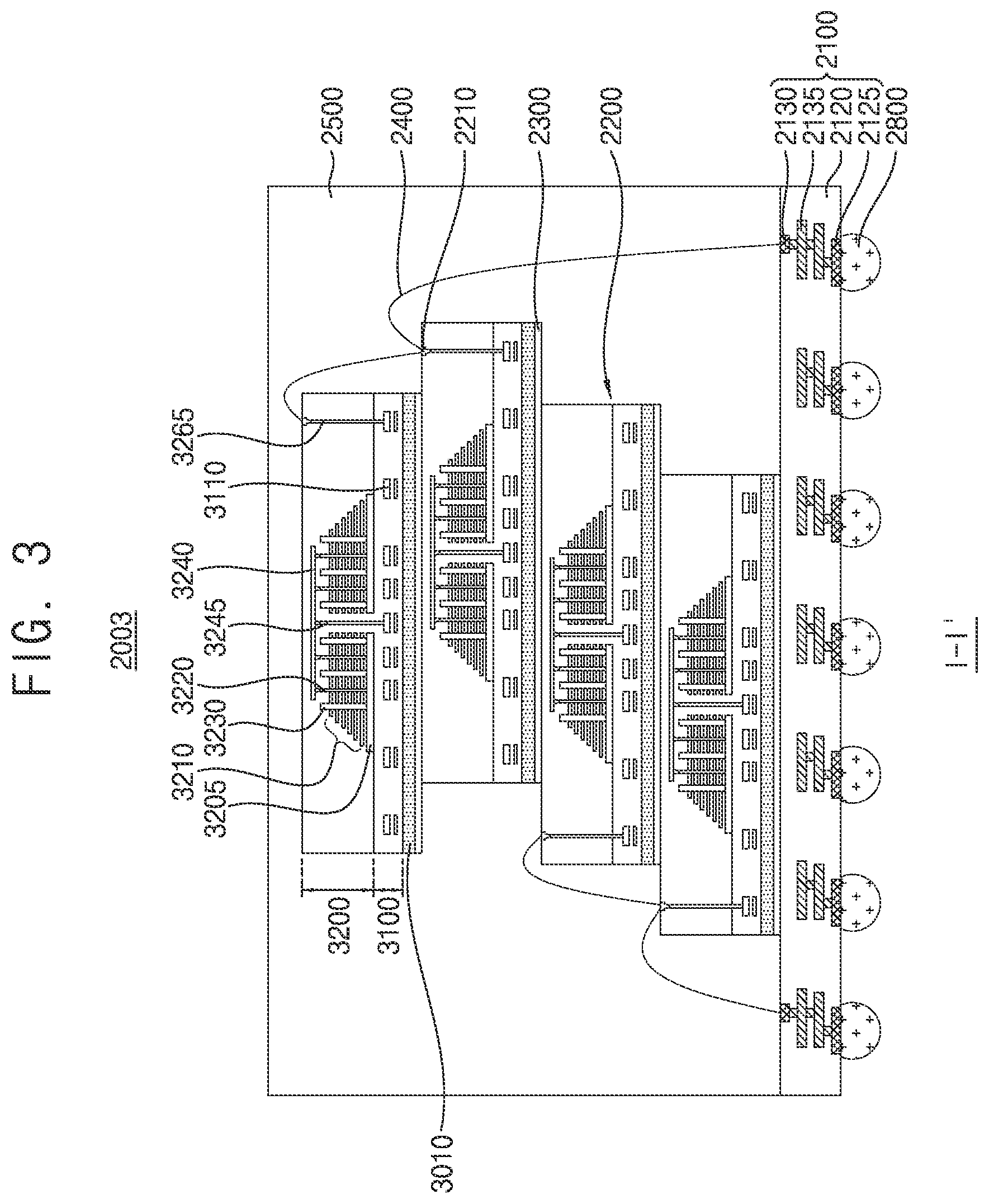 Patent US12310019 Figure 3 – Semiconductor device including dam structure having air gap and electronic system including the same