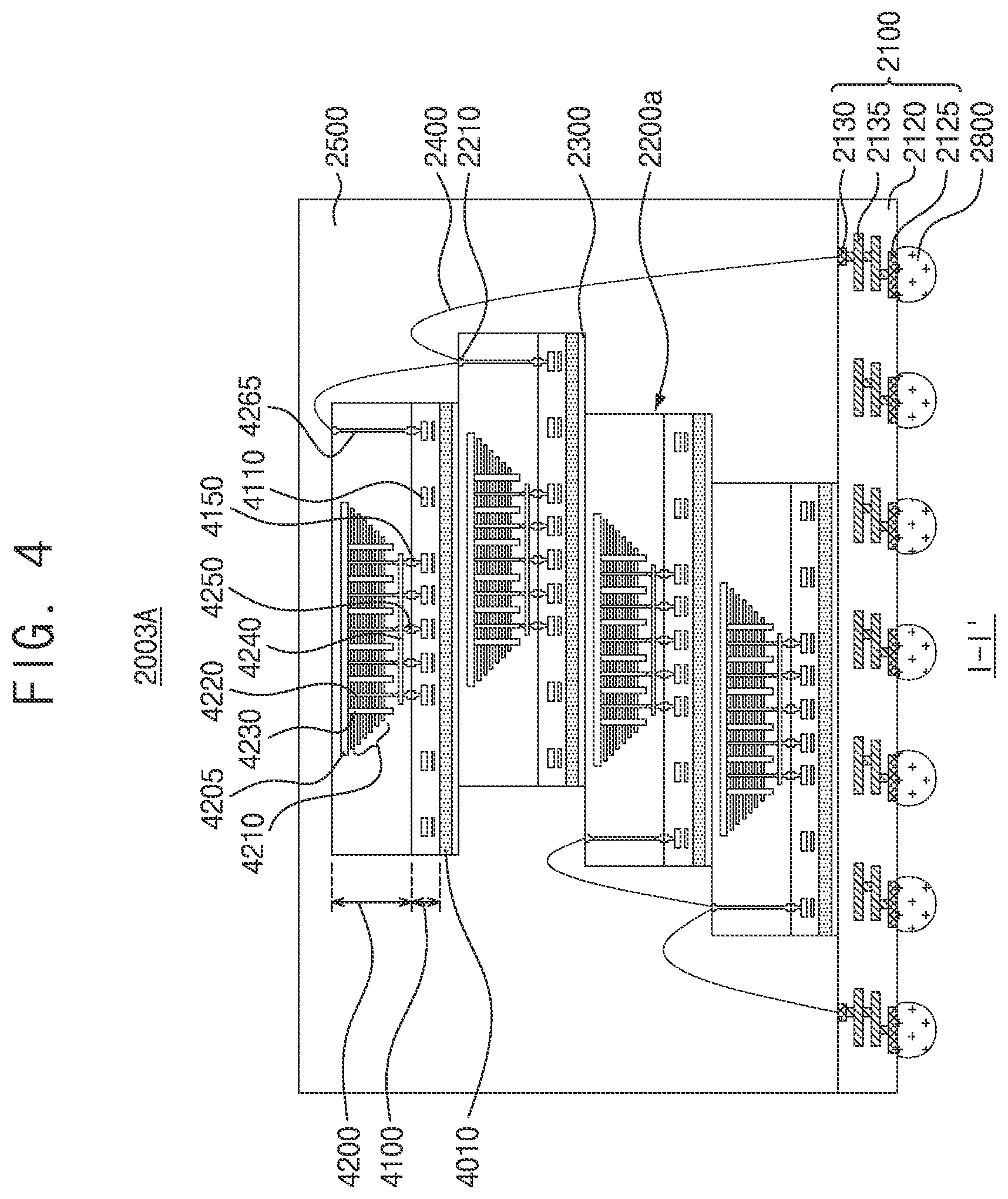 Patent US12310019 Figure 4 – Semiconductor device including dam structure having air gap and electronic system including the same