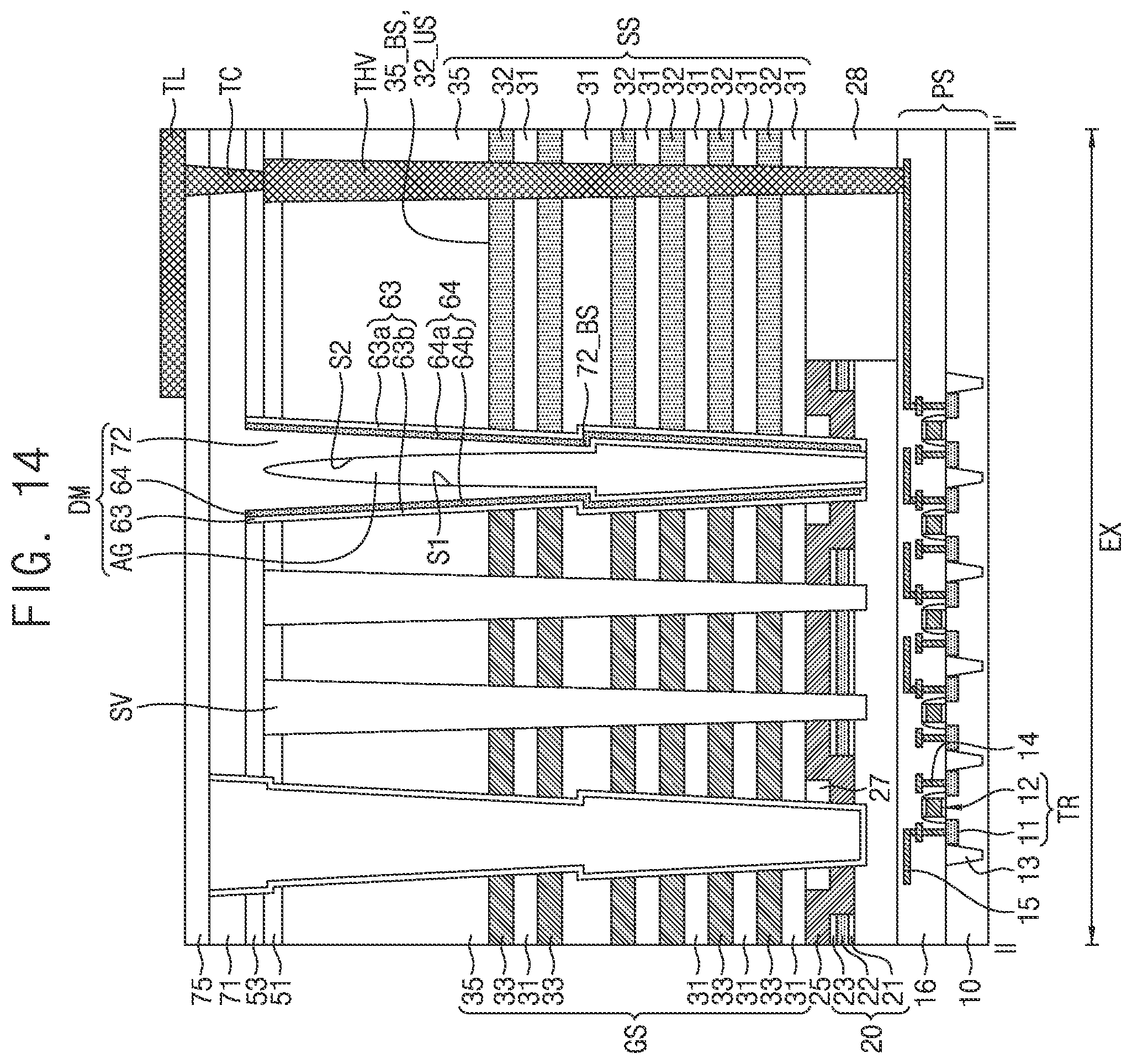 Patent US12310019 Figure 12 – Semiconductor device including dam structure having air gap and electronic system including the same