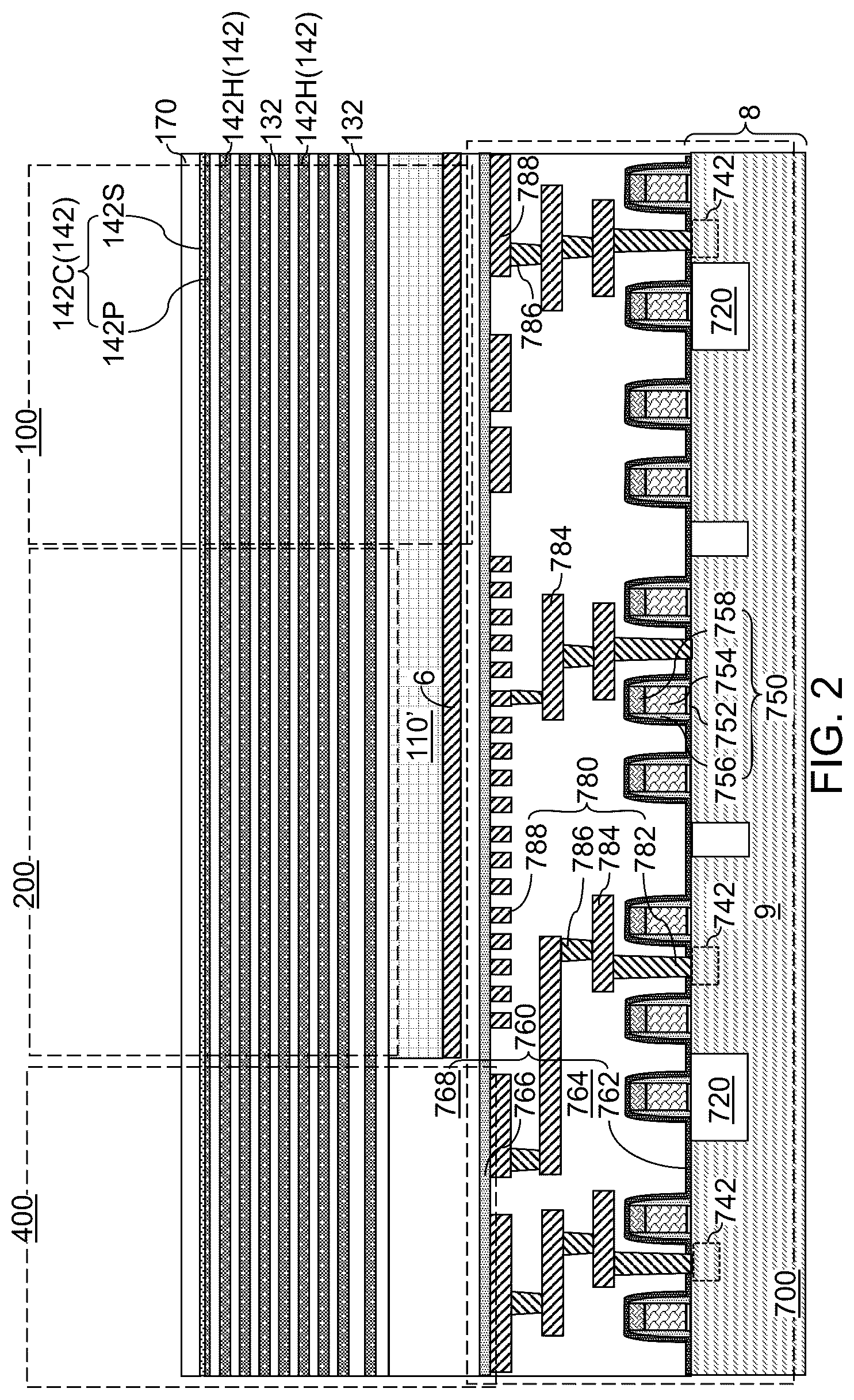 Patent US12310020 Figure 4 – Three-dimensional memory device including a dummy word line with tapered corner and method of making the same