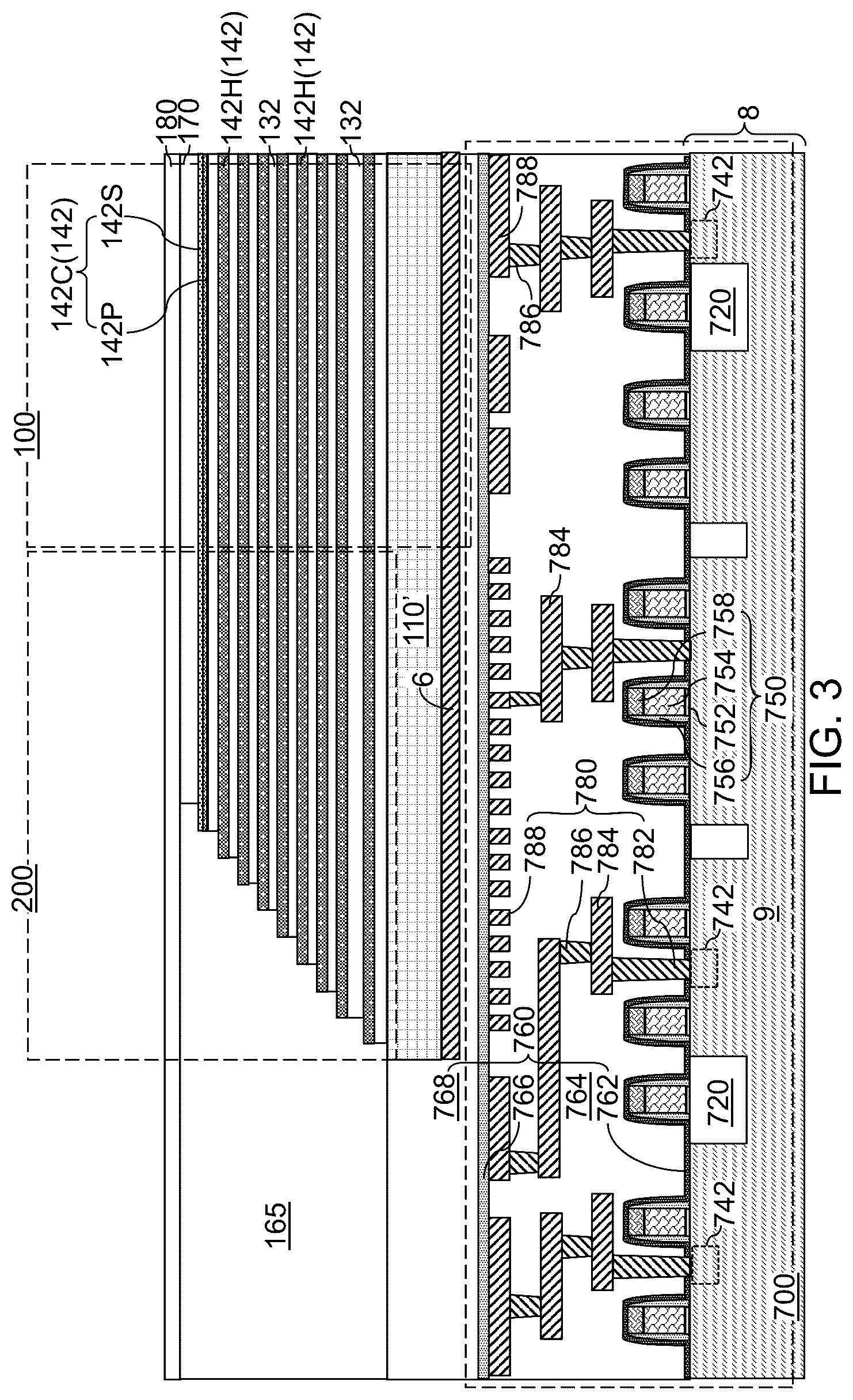 Patent US12310020 Figure 5 – Three-dimensional memory device including a dummy word line with tapered corner and method of making the same