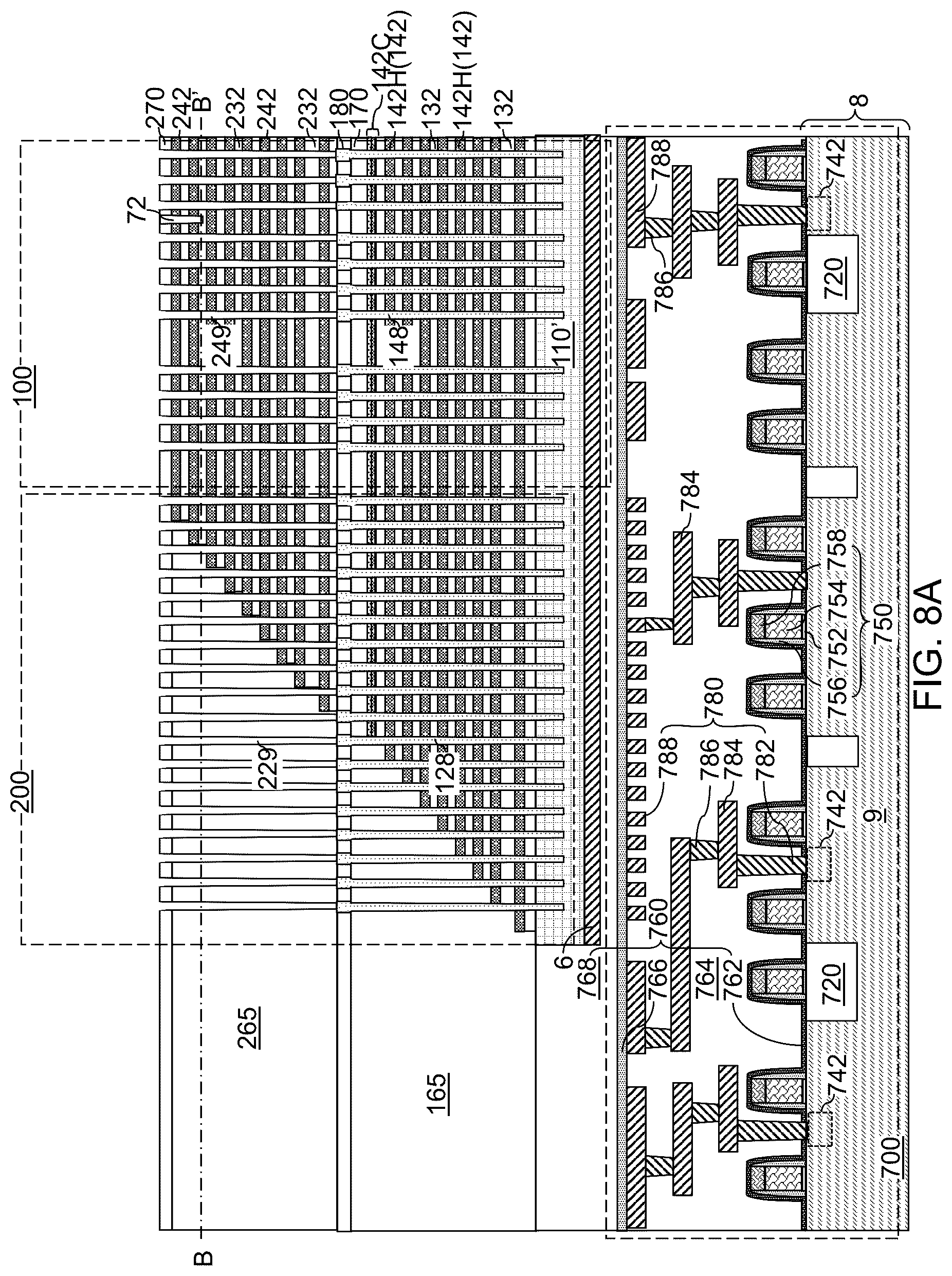 Patent US12310020 Figure 13 – Three-dimensional memory device including a dummy word line with tapered corner and method of making the same