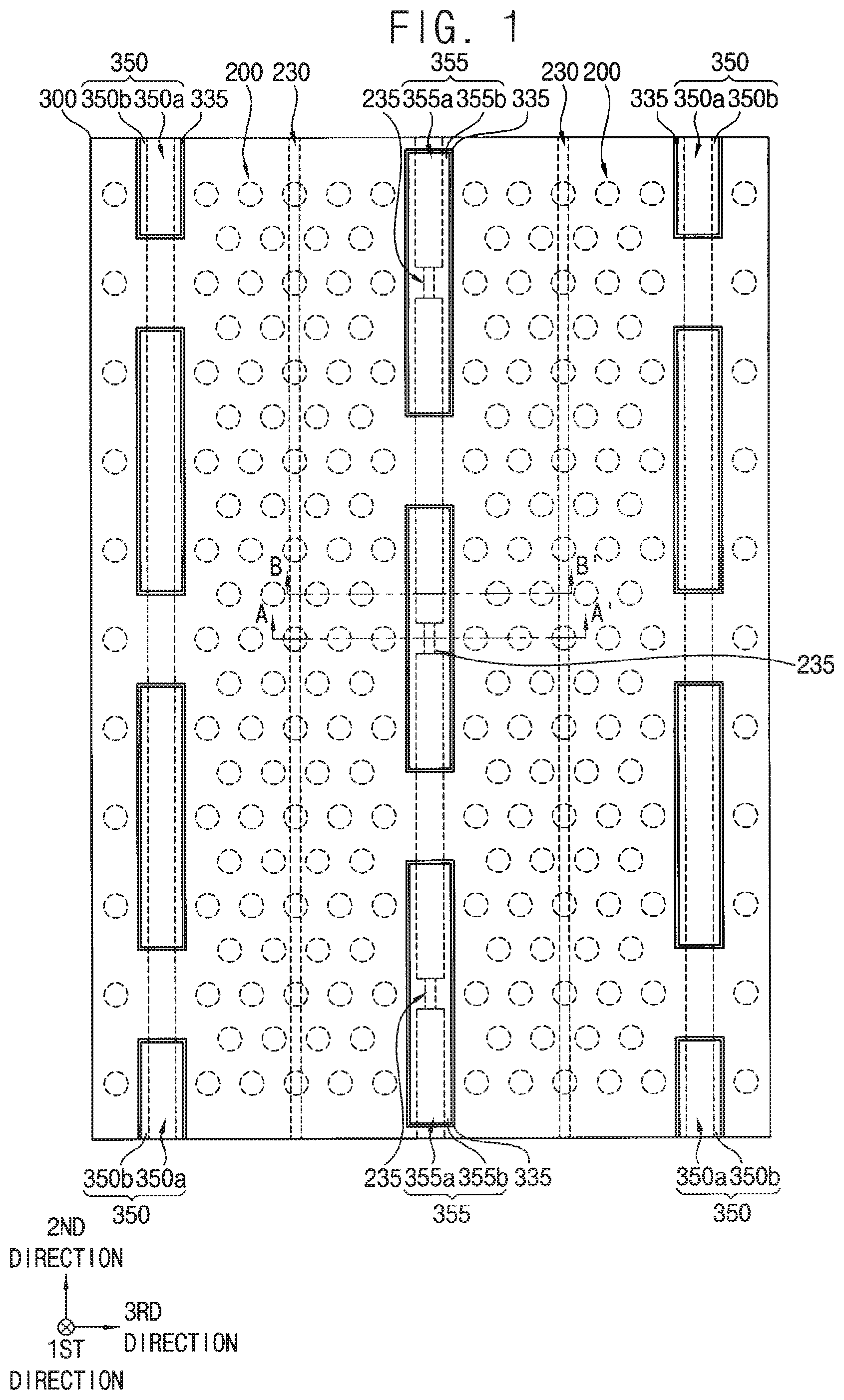Patent US12310021 Figure 1 – Vertical memory device with multiple support layers