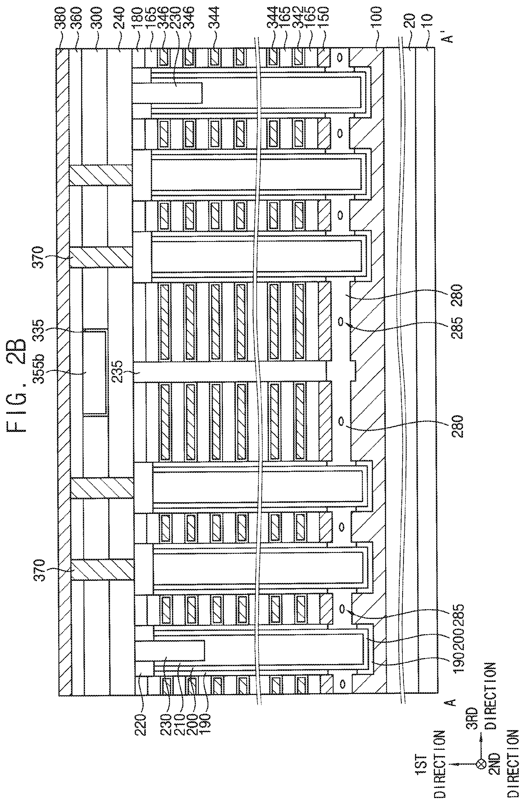 Patent US12310021 Figure 3 – Vertical memory device with multiple support layers