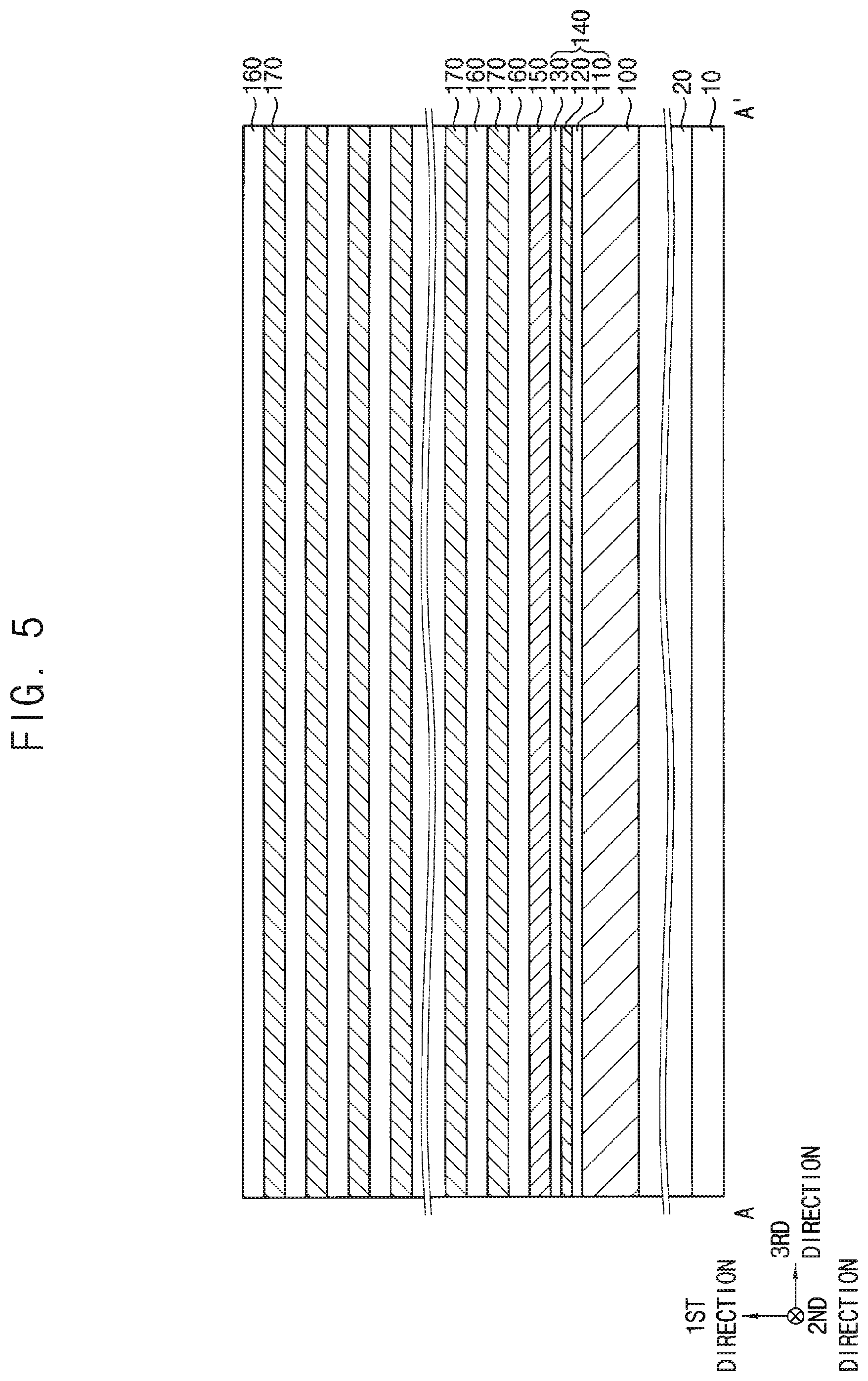Patent US12310021 Figure 6 – Vertical memory device with multiple support layers