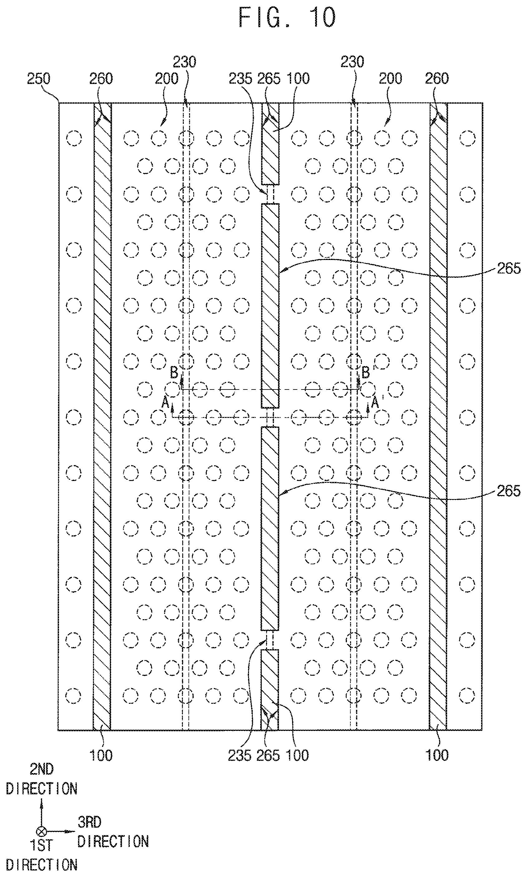 Patent US12310021 Figure 11 – Vertical memory device with multiple support layers