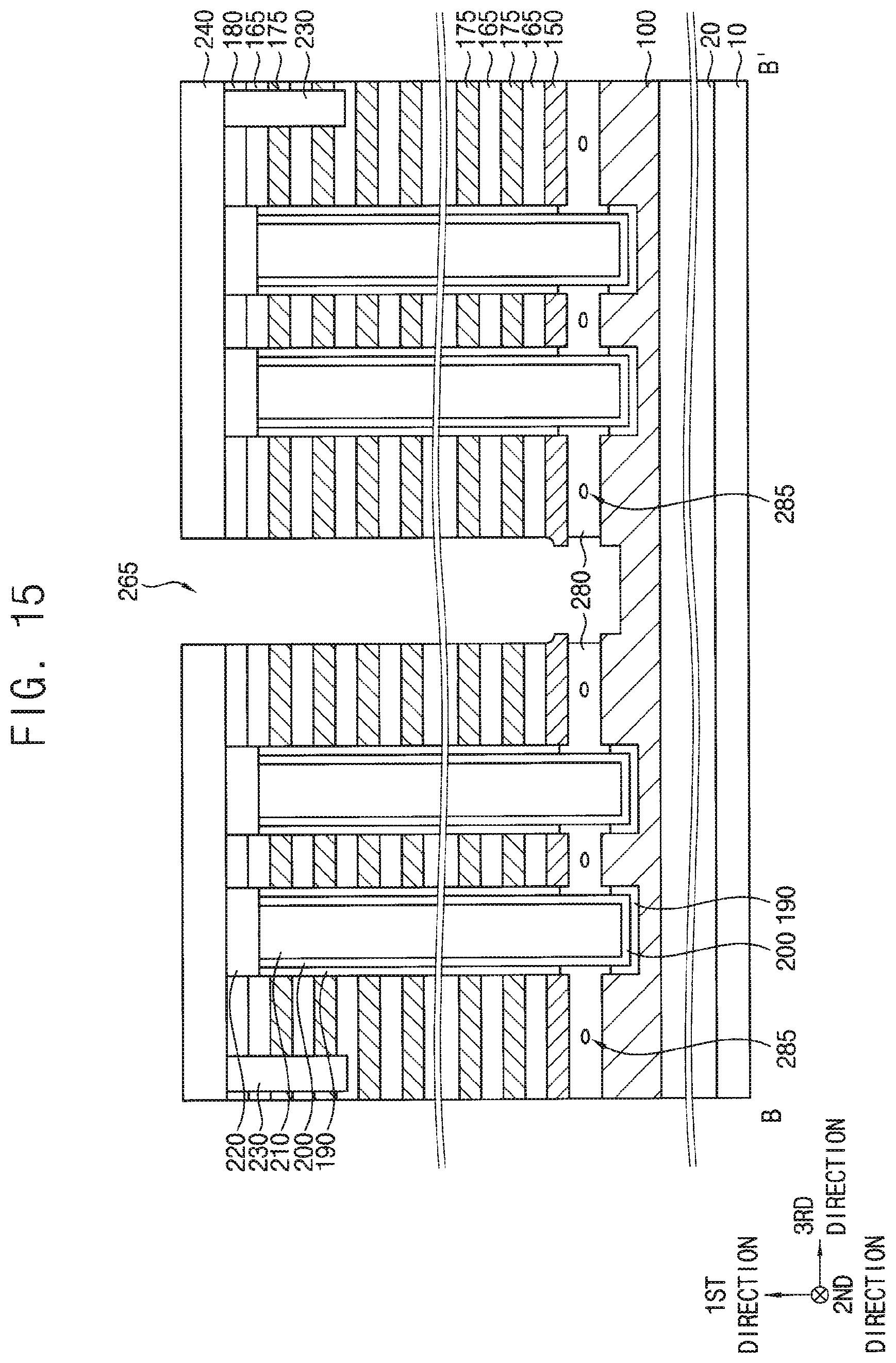 Patent US12310021 Figure 16 – Vertical memory device with multiple support layers